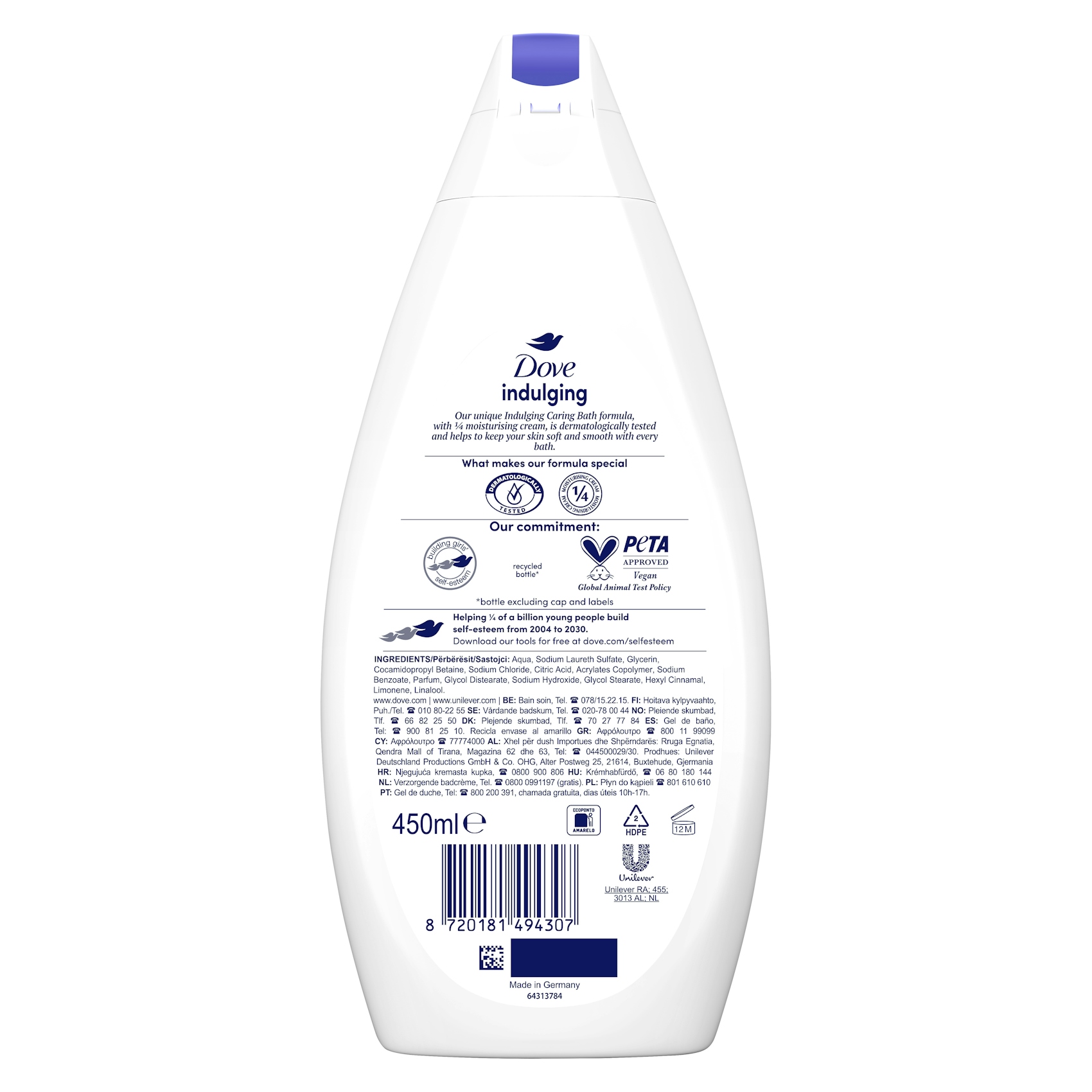 Dove Gel Bath Original 450 Ml