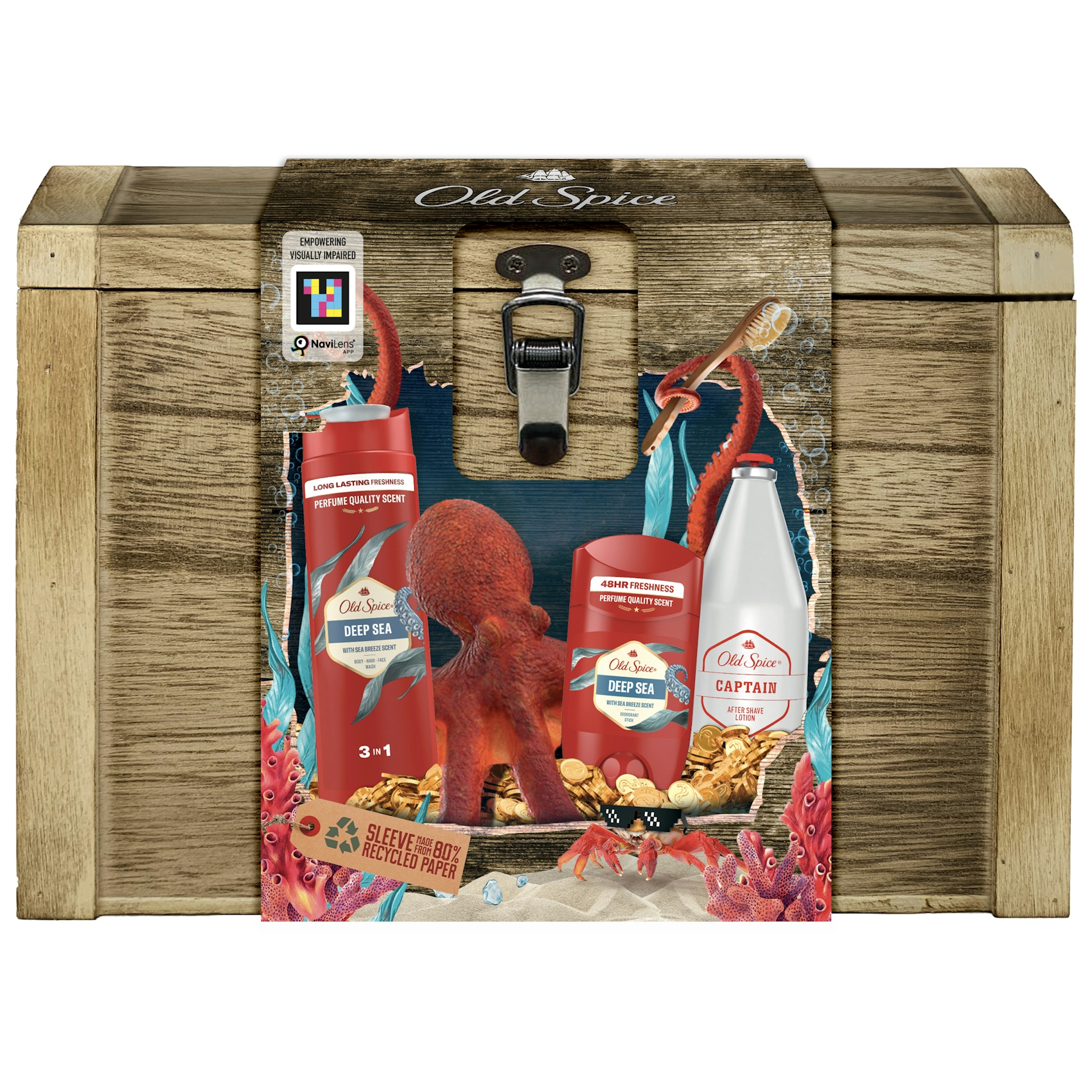 Cofre Del Tesoro Old Spice (Deep Sea - Stick 50Ml + Sg 250Ml + Captain Asl) 0