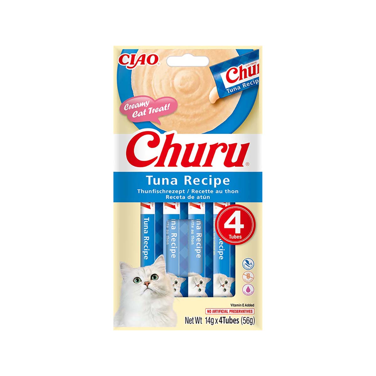 Imagen de Snack Líquido Gatos Atún Churu Pack 4x14Gr