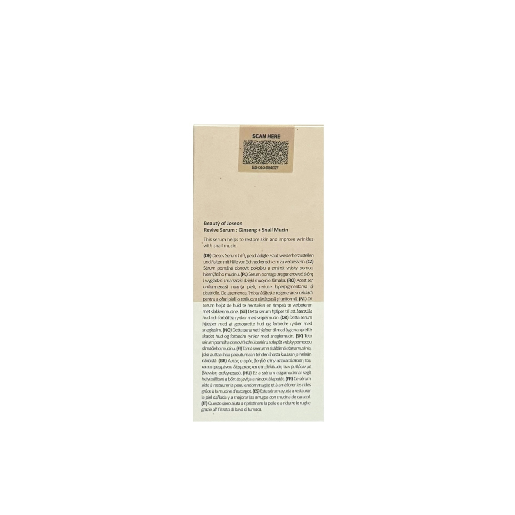 Sérum Facial Revive Ginseng Beauty Of Joseon 30Ml