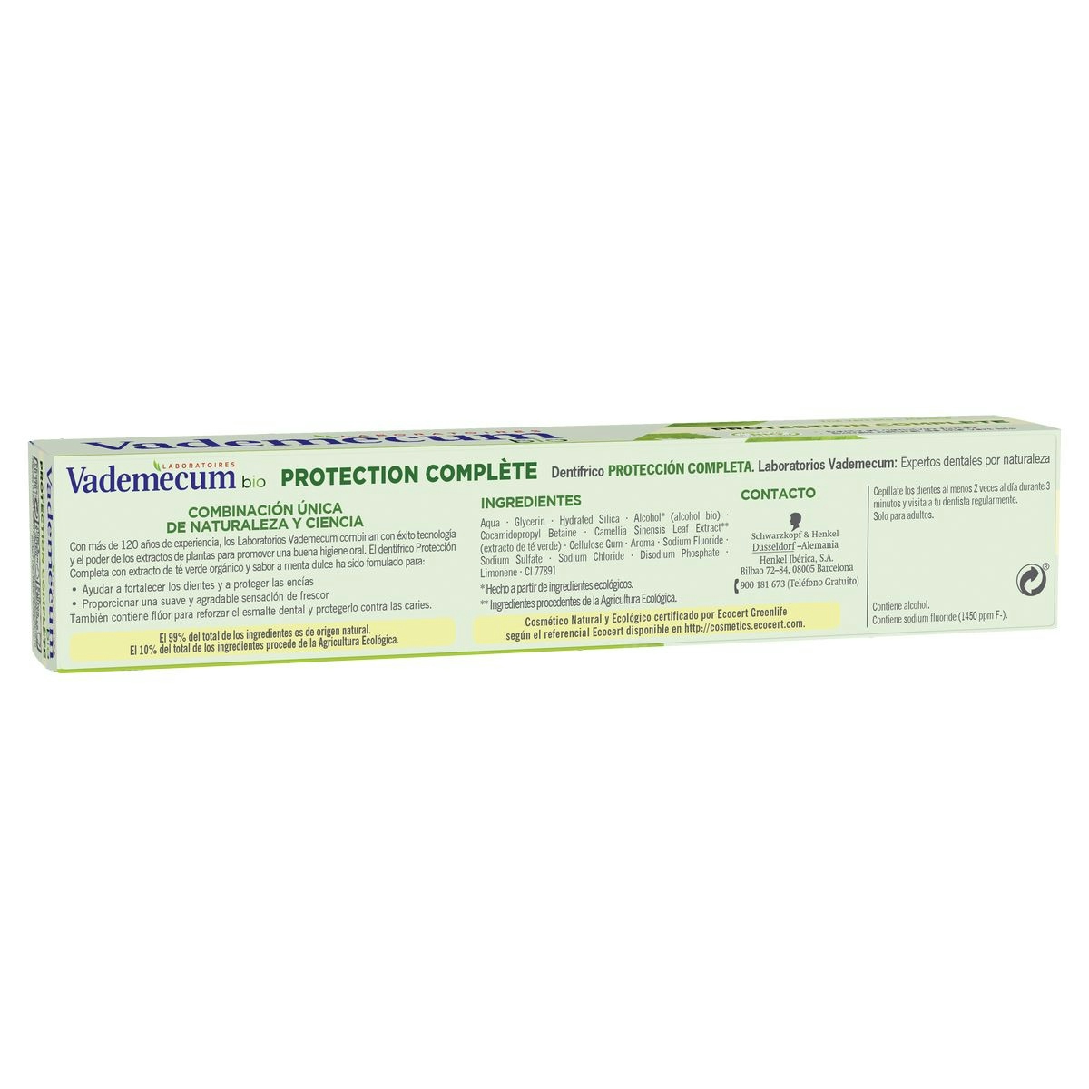 Pasta dentífrica VADEMECUM protección completa bio tubo 75 ml