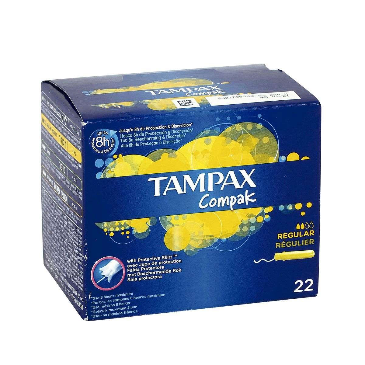 Tampón regular TAMPAX Compak caja 22 uds