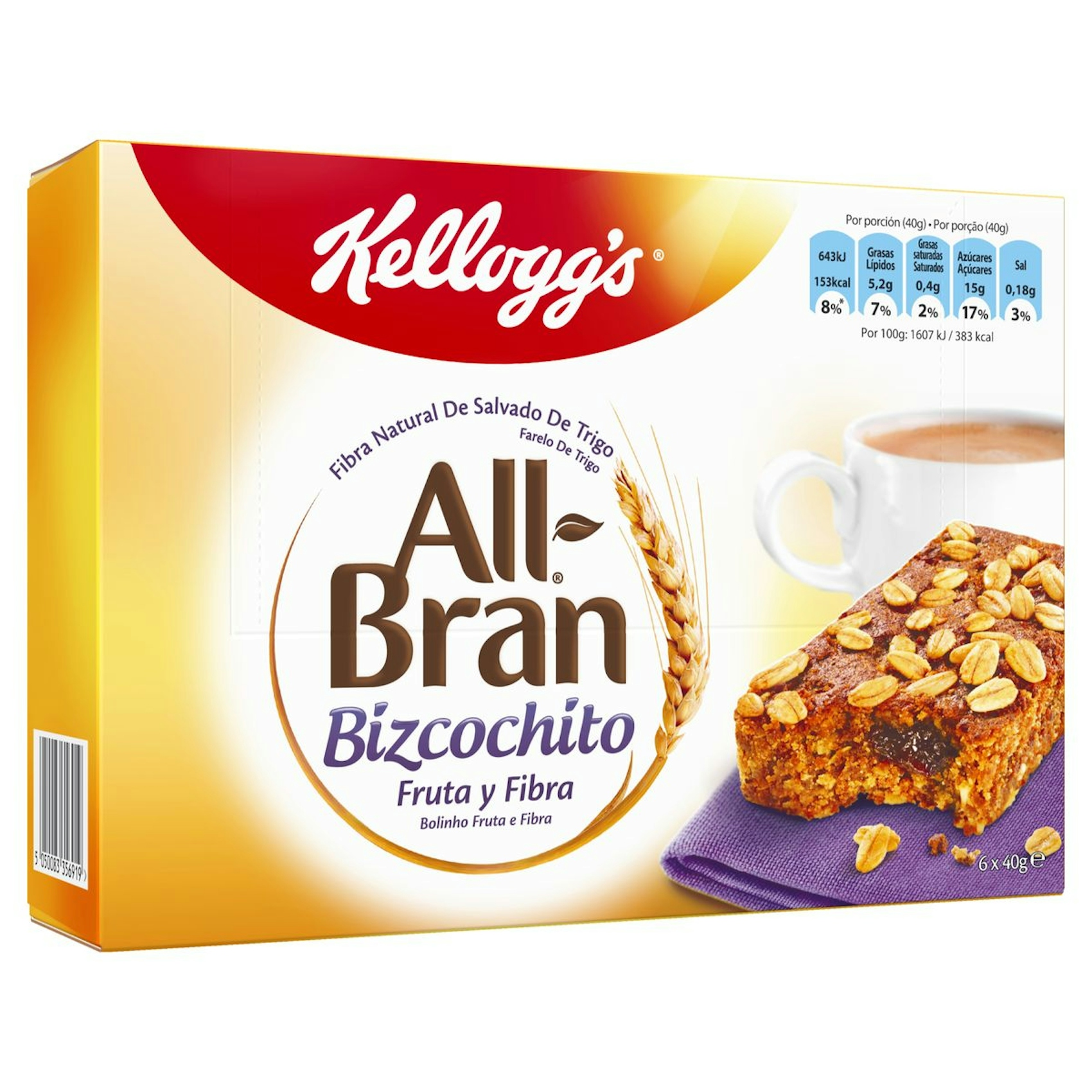 Bizcochito All Bran Fruta Y Fibra Kellogg'S Paquete 240 Gr 0