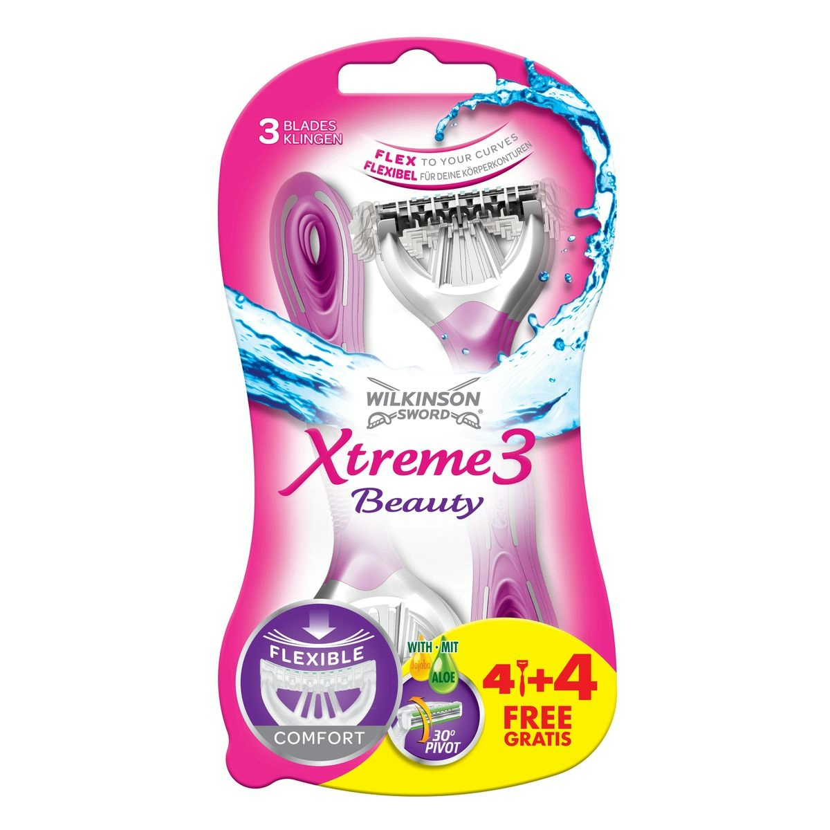 Maquinillas Deshechables Xtrem3 Beauty WILKINSON 4+4 uds.