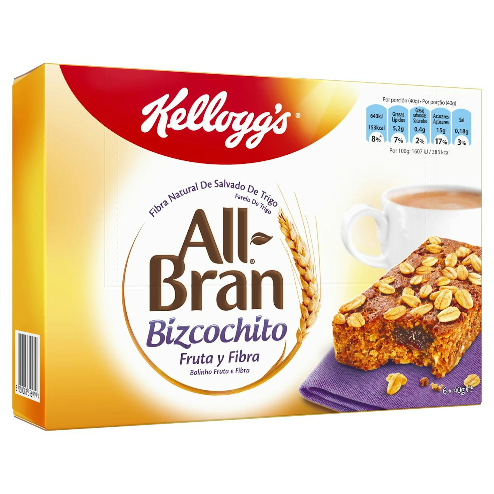 Bizcochito All Bran Fruta Y Fibra Kellogg'S Paquete 240 Gr