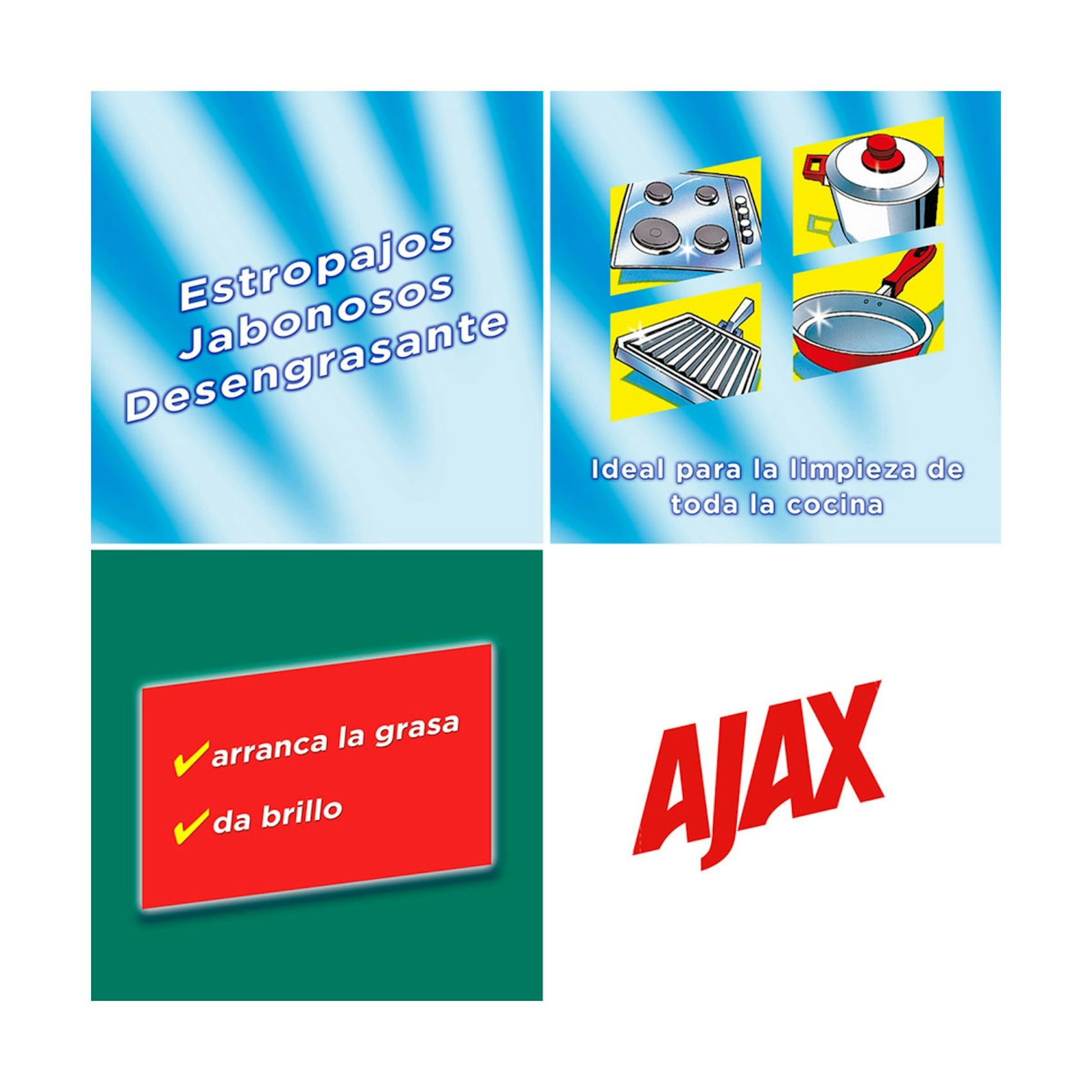 Estropajo jabonoso AJAX desengrasante caja 7 uds