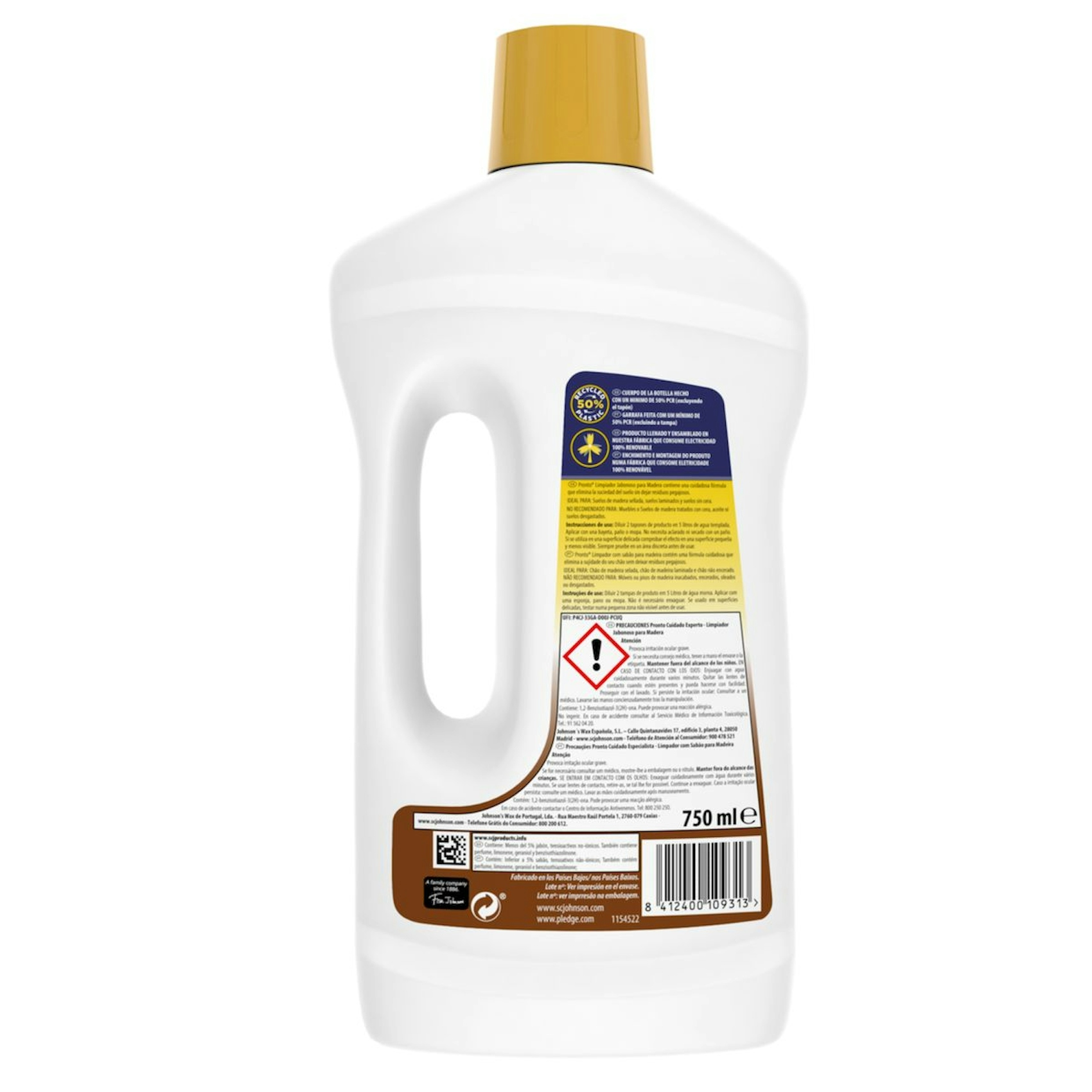 Limpiador Jabonoso Pronto Madera 5 En 1 Botella 750Ml