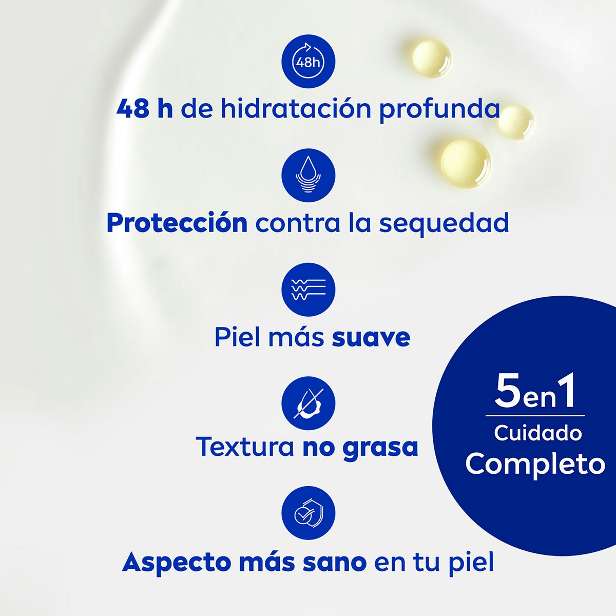 Crema corporal NIVEA smooth milk triple acción hidratante 400 ml