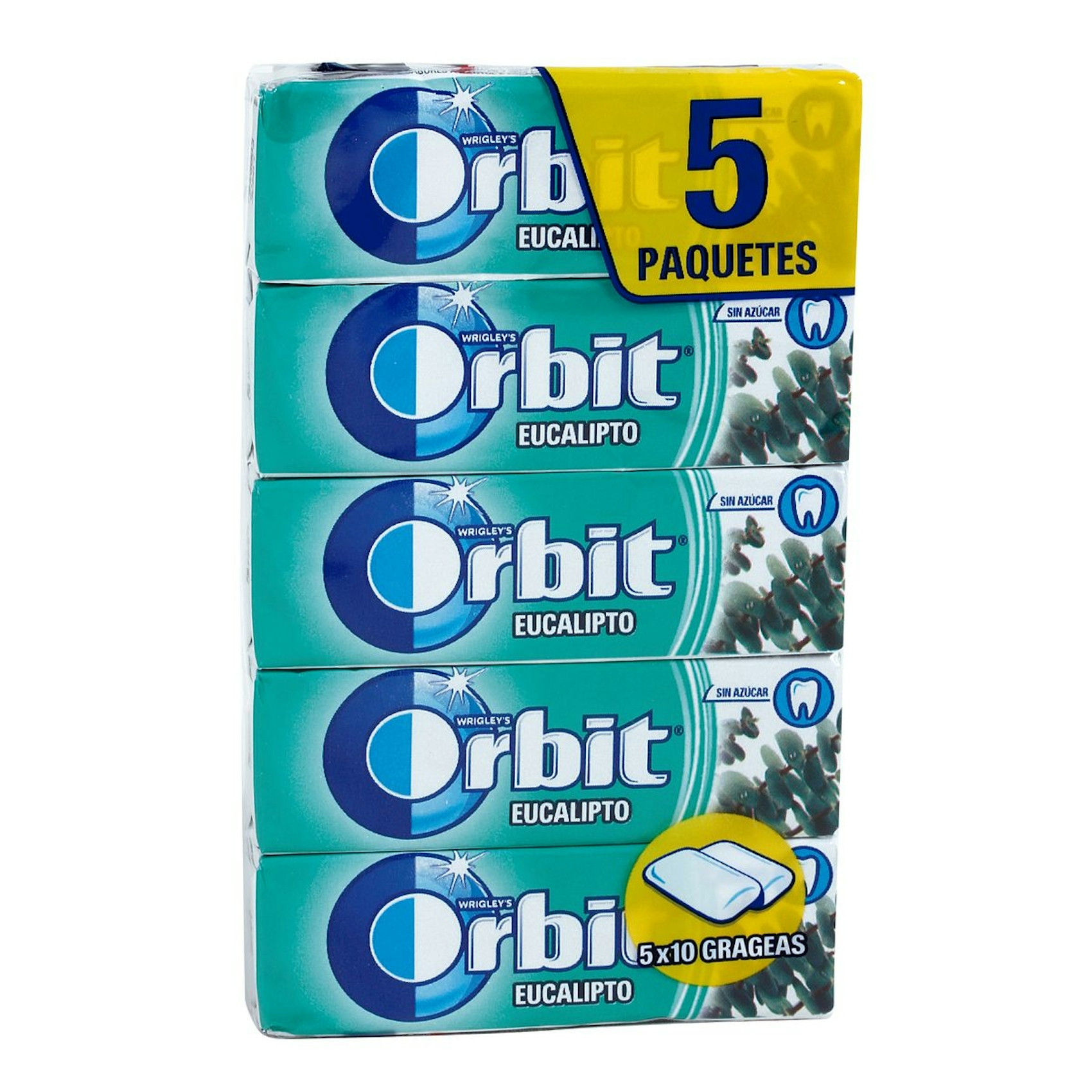 Chicle eucalipto ORBIT paquete 5 uds 0