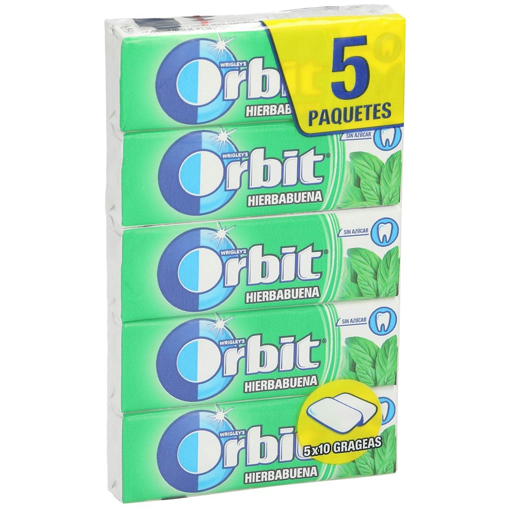 Chicle hierbabuena ORBIT paquete 5 uds 0