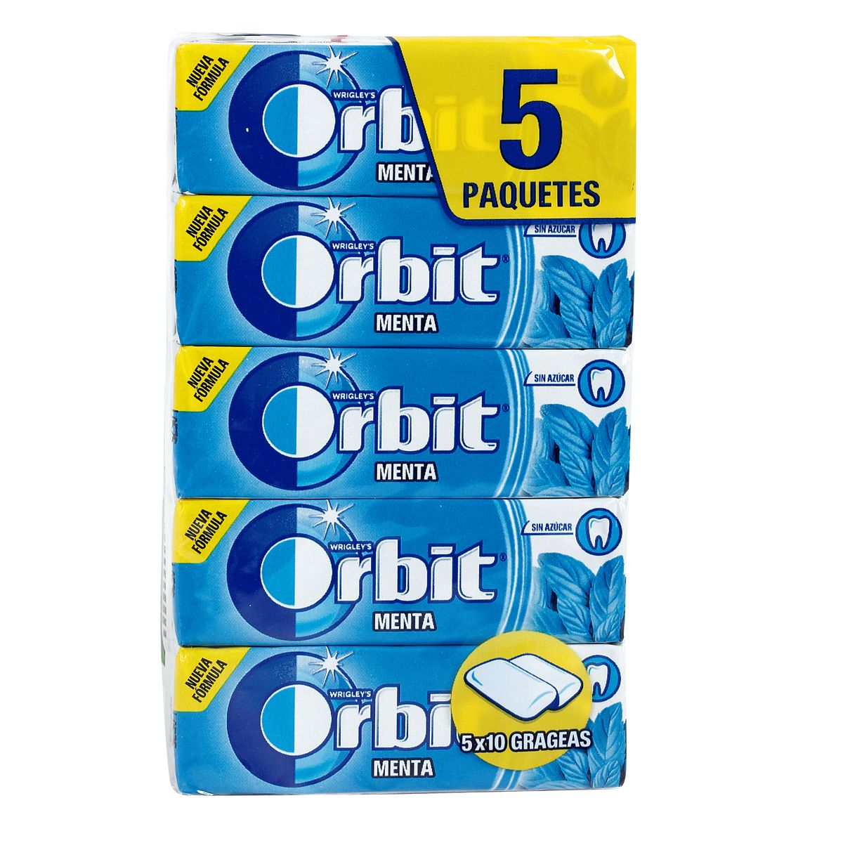 Imagen de Chicle Menta Orbit Paquete 5 Uds