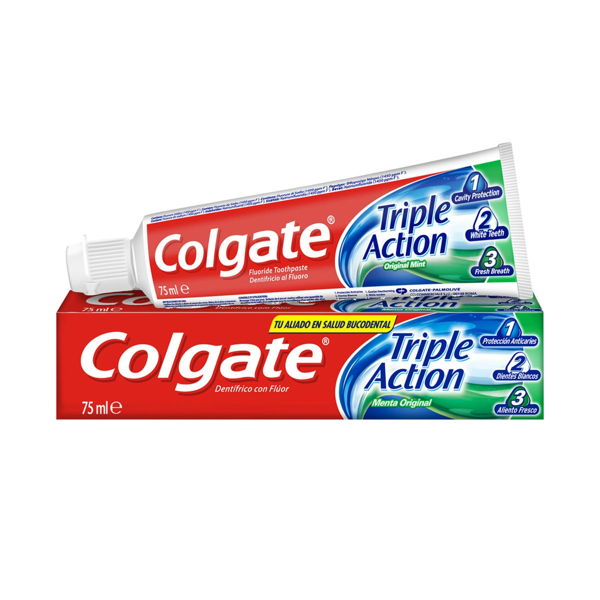 Pasta de dientes Colgate Triple Action anticaries y frescor a menta 75ml