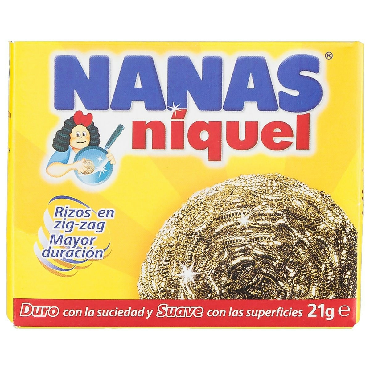estropajo Niquel rizos en zigzag NANAS caja 1 ud