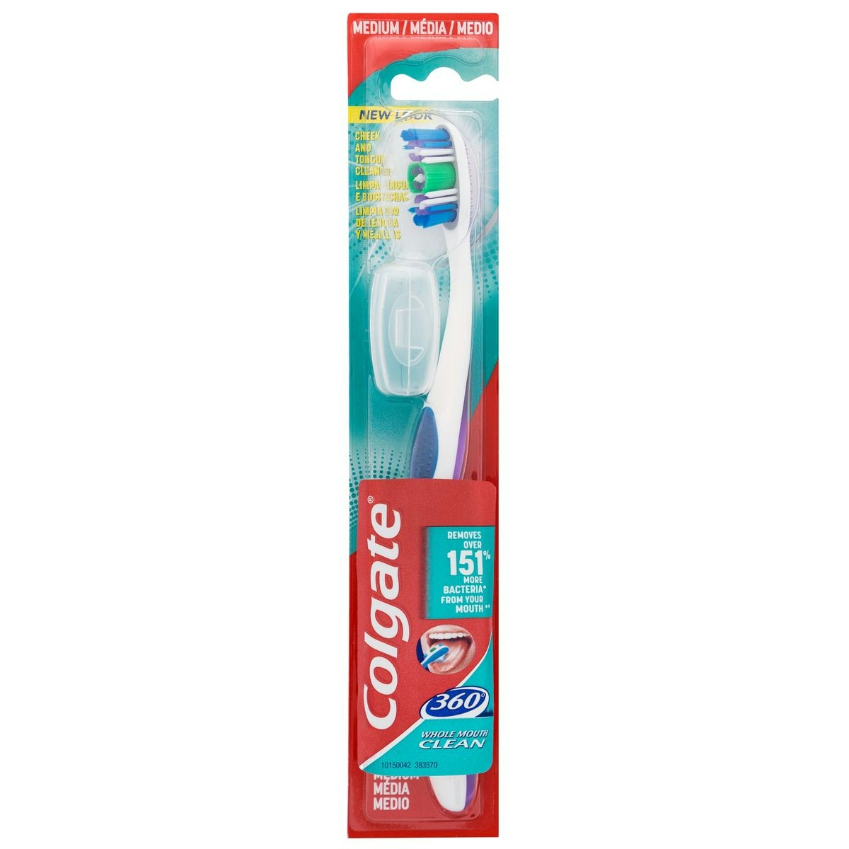 Cepillo dental COLGATE 360º whole mouth clean medio blíster 1 ud