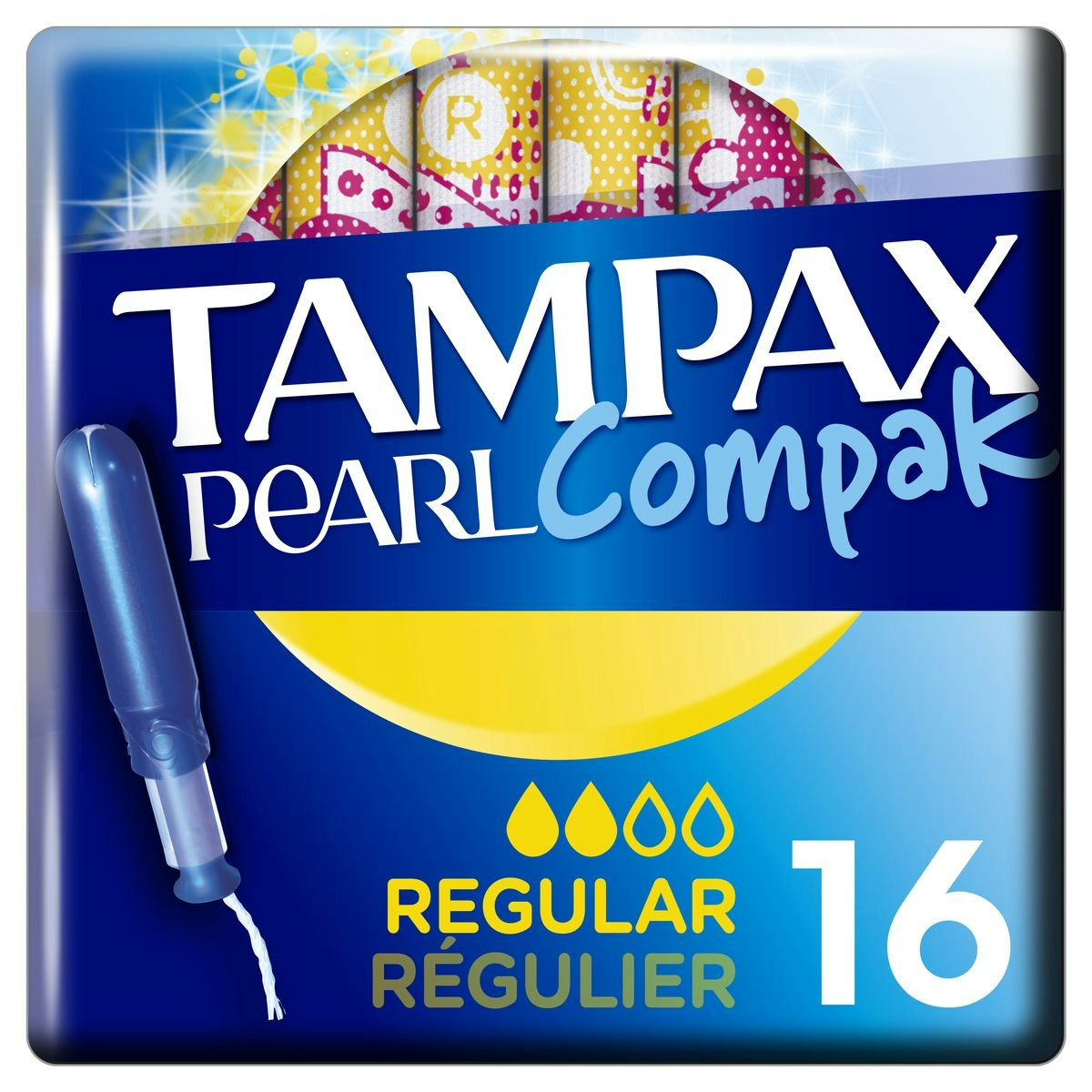 Tampón regular TAMPAX Compak Pearl caja 16 uds