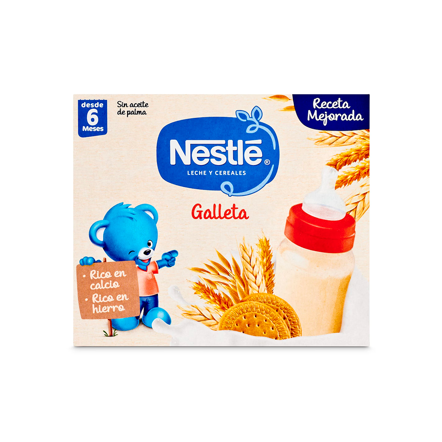 Papilla 8 cereales NESTLE líquida con galleta y leche continuación pack 2x250 ml 0