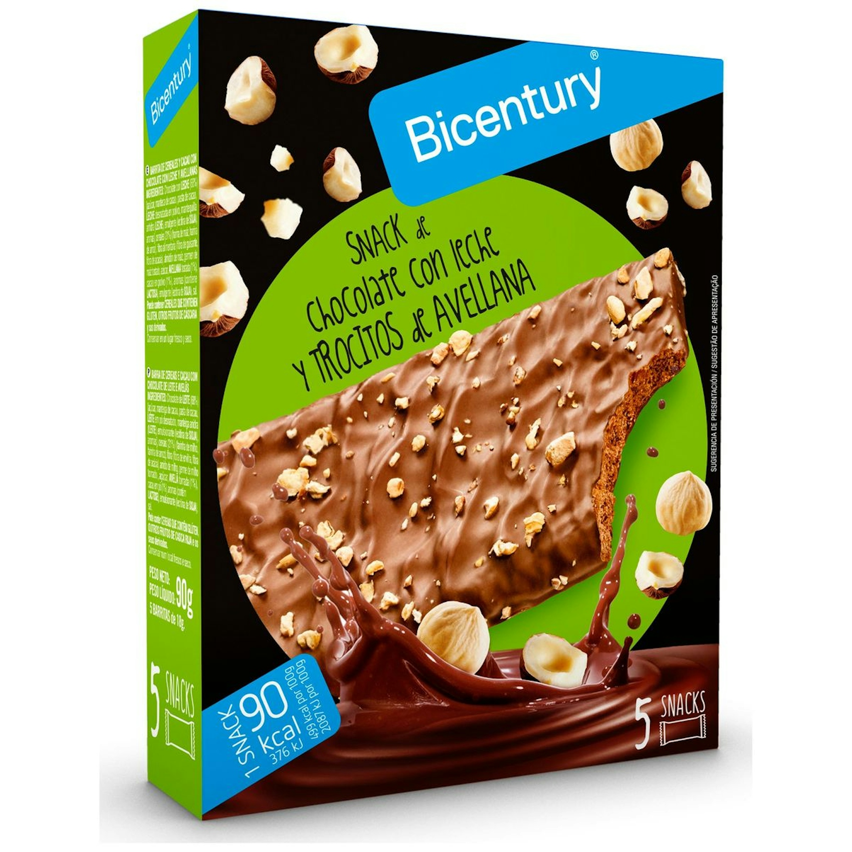 Barrita Choco & Avellana Bicentury 5X18 Gr 0