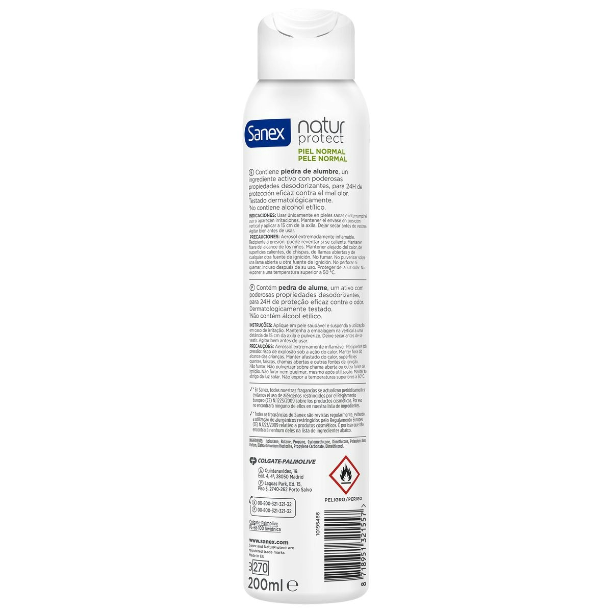 Desodorante natural SANEX protect spray 200 ml