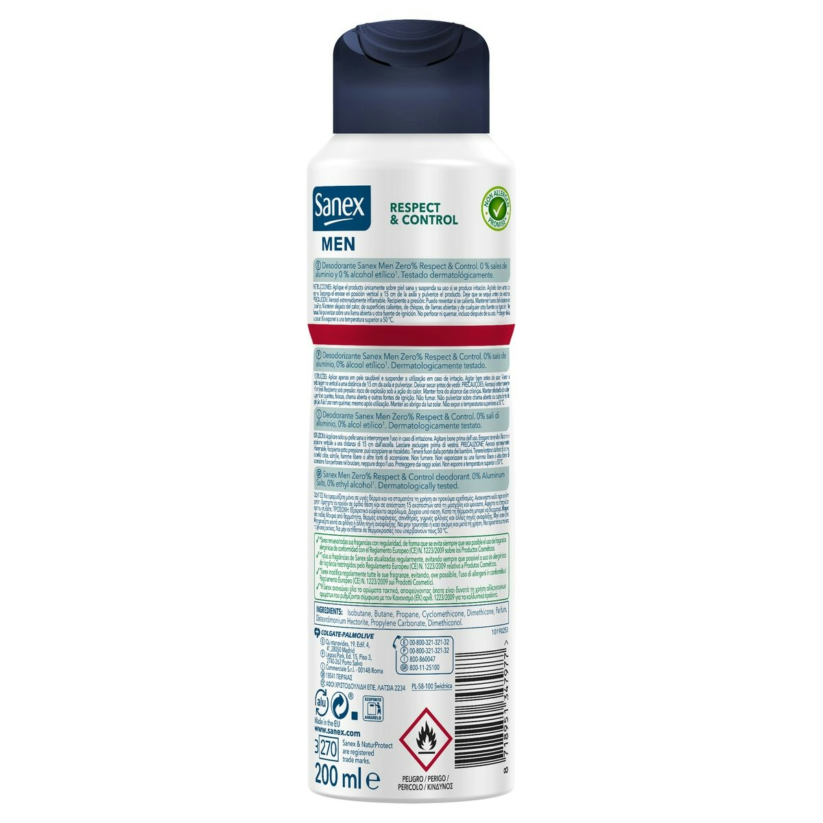 Desodorante Zero % SANEX Men spray 200 ml