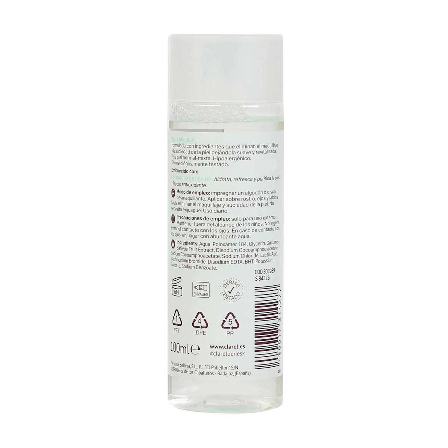 Agua Micelar Piel Normal/Mixta Formato Viaje Benesk 100 Ml
