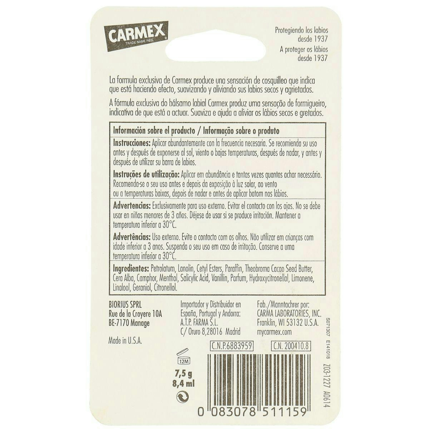 Bálsamo Labial Classic Tarro Carmex