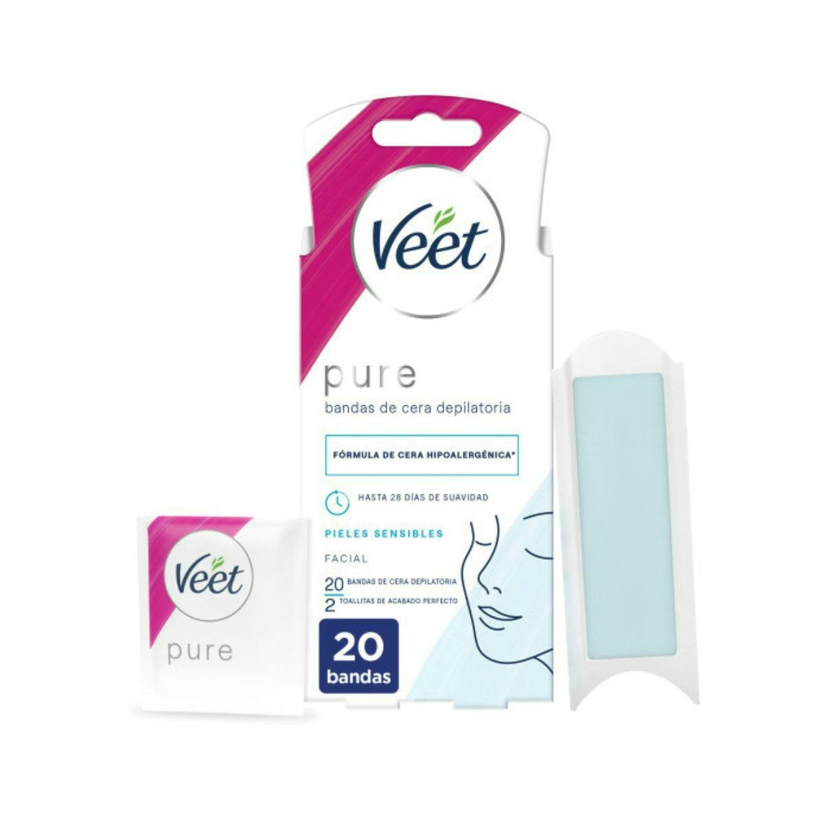 Bandas De Cera Pure Facial Piel Sensible Veet 20 Uds Bandas De Cera Pure Facial Piel Sensible Veet 20 Uds 0