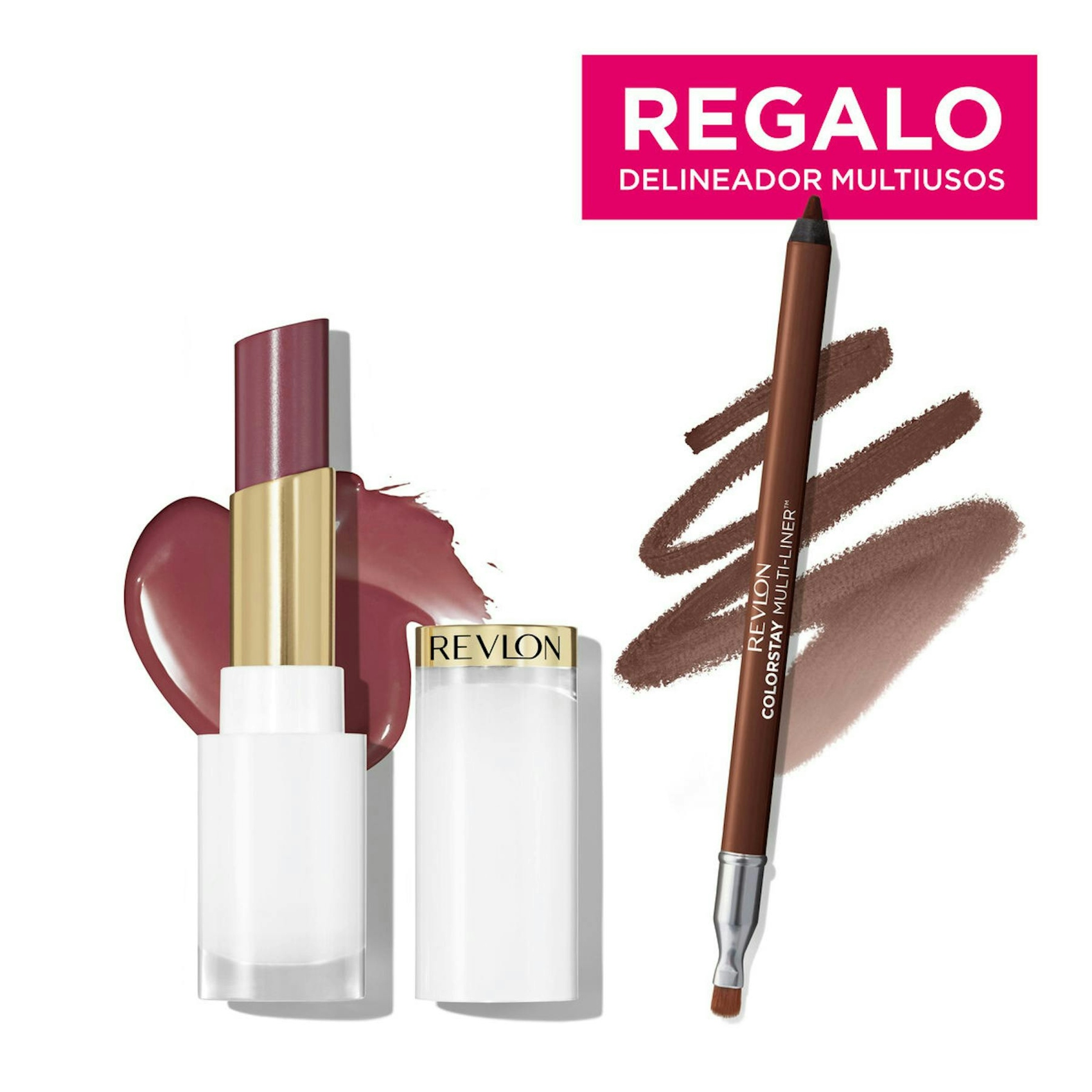 Batom E Delineador Duo Glass Shine + Multiliner Revlon 0