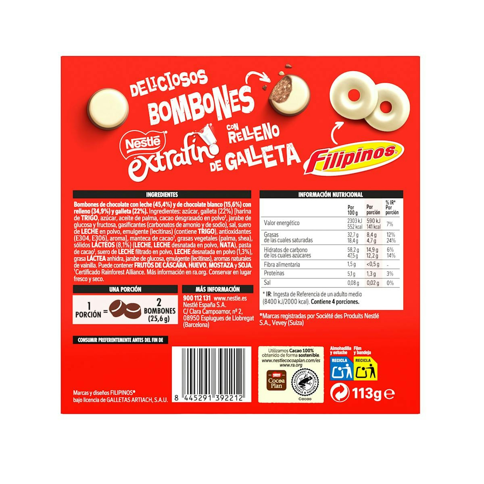 Bombones Extrafino Filipinos Nestlé 9 Uds