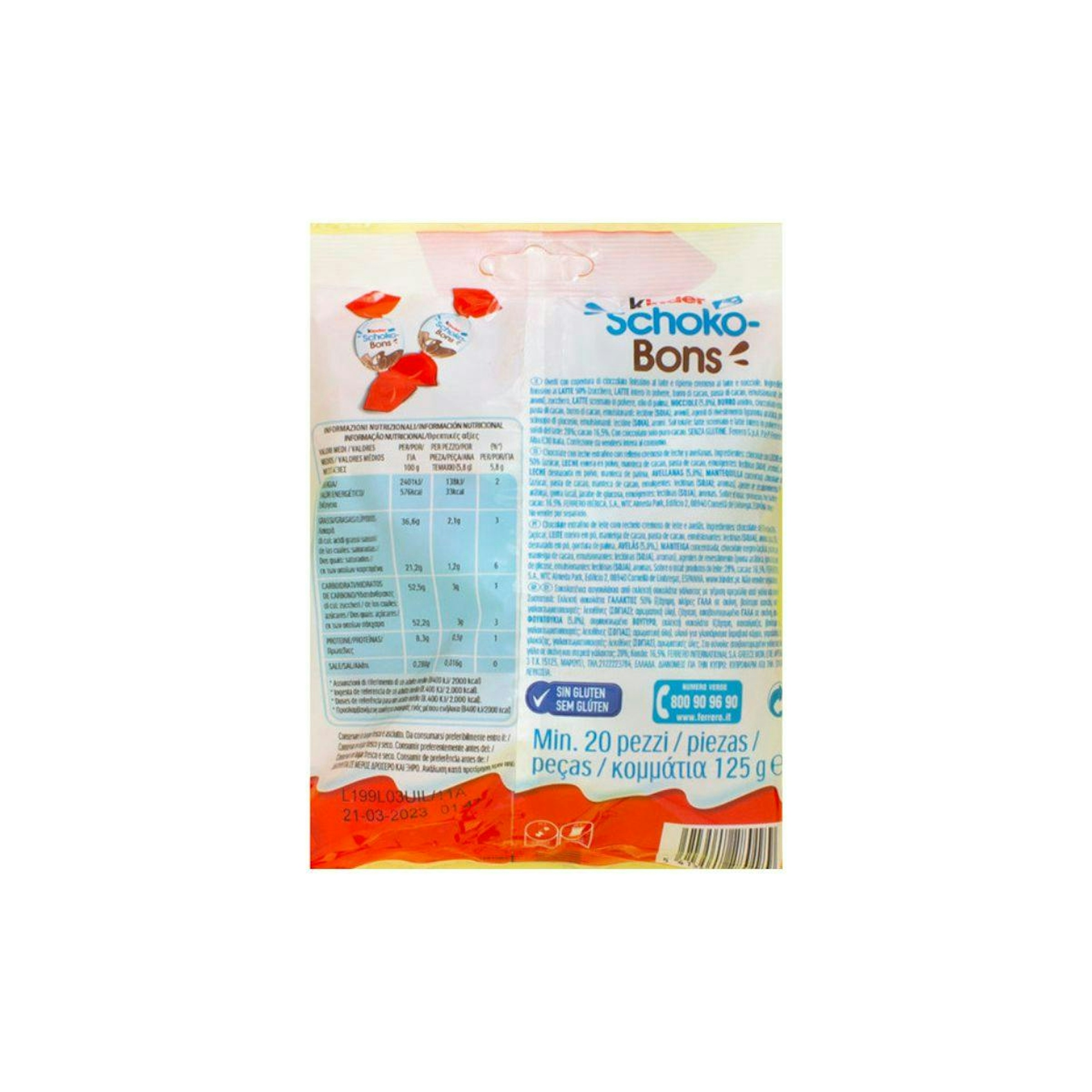 Bombones Schoko-Bons Kinder 125 Gr