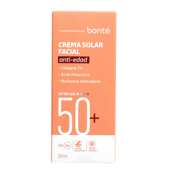 Crema Solar Facial Antiedad SPF 50+ Bonté 50Ml