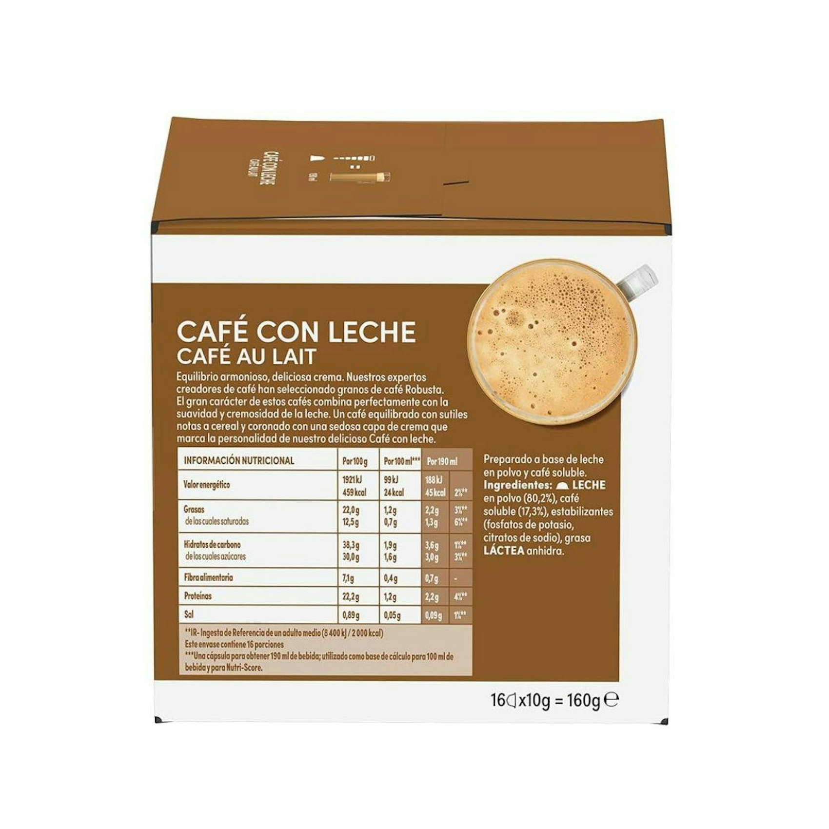Café Con Leche Dolce Gusto 16 Cápsulas