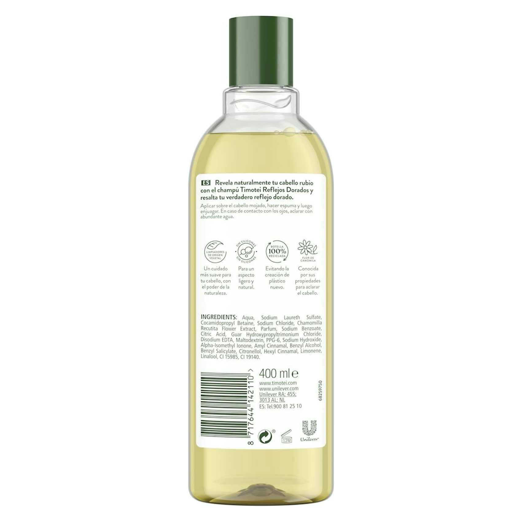 Champú Reflejos Dorados Camomila Timoteí 400Ml