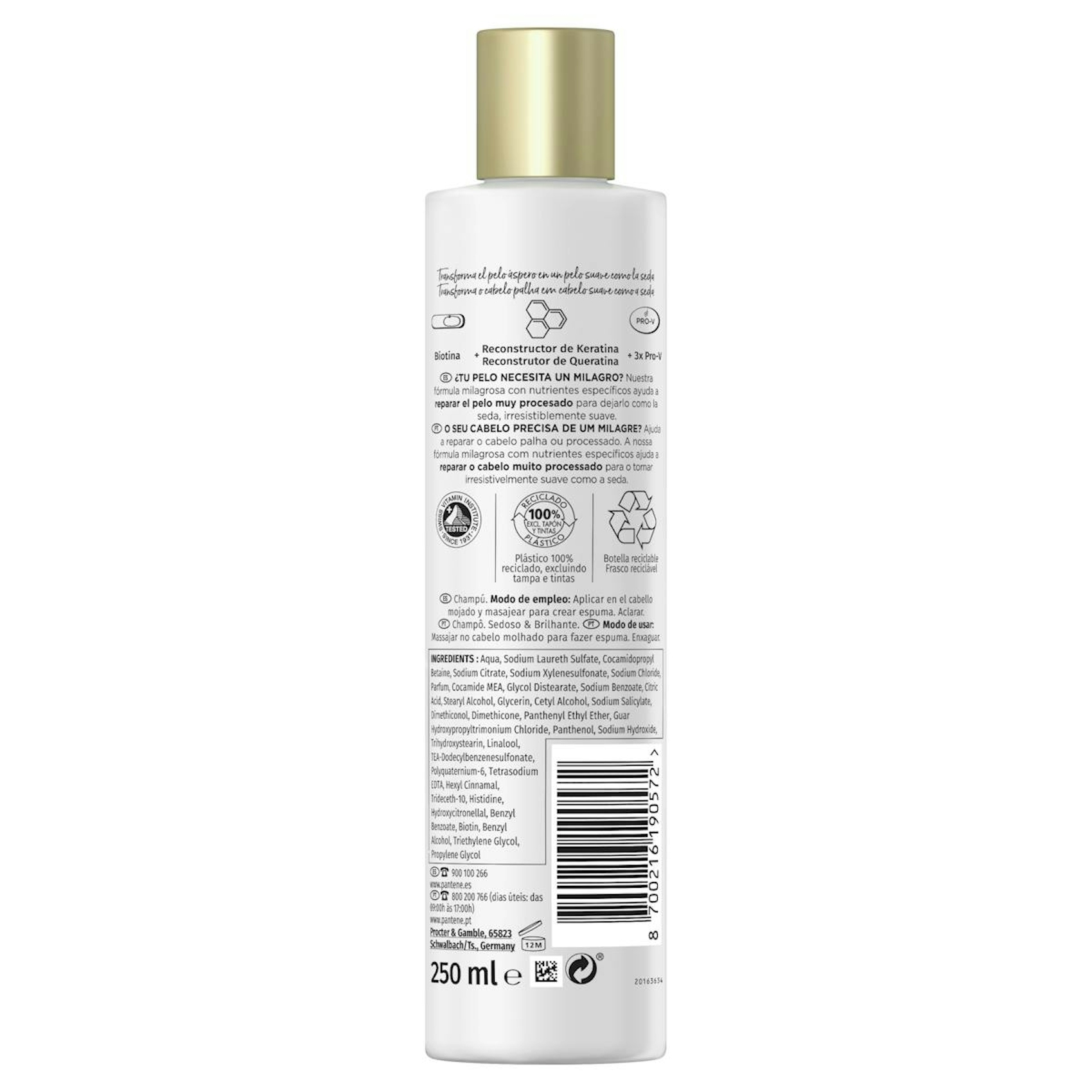 Champú Sedoso & Brillante Pantene 250Ml