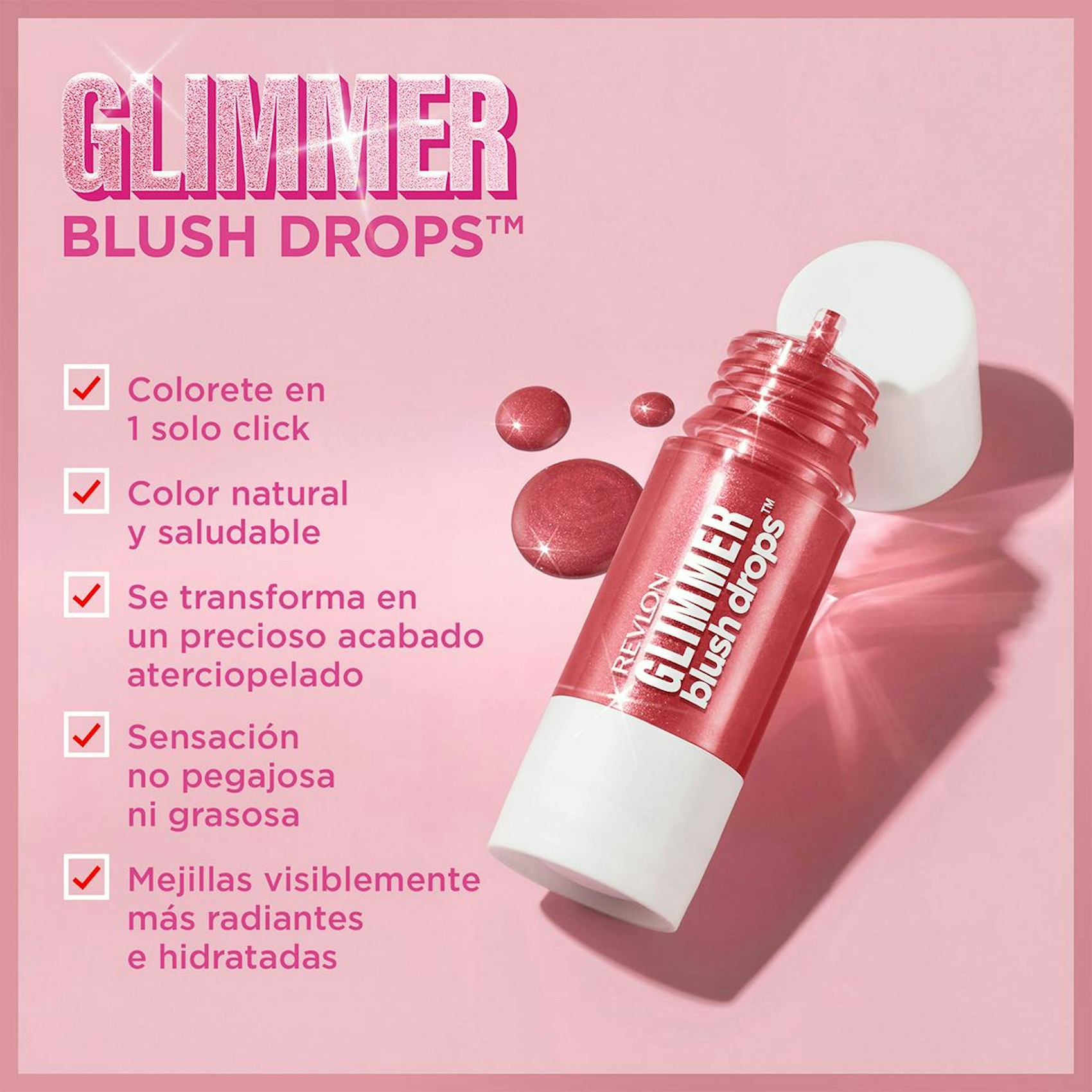 Colorete Líquido Glimmer Blush Drops Revlon