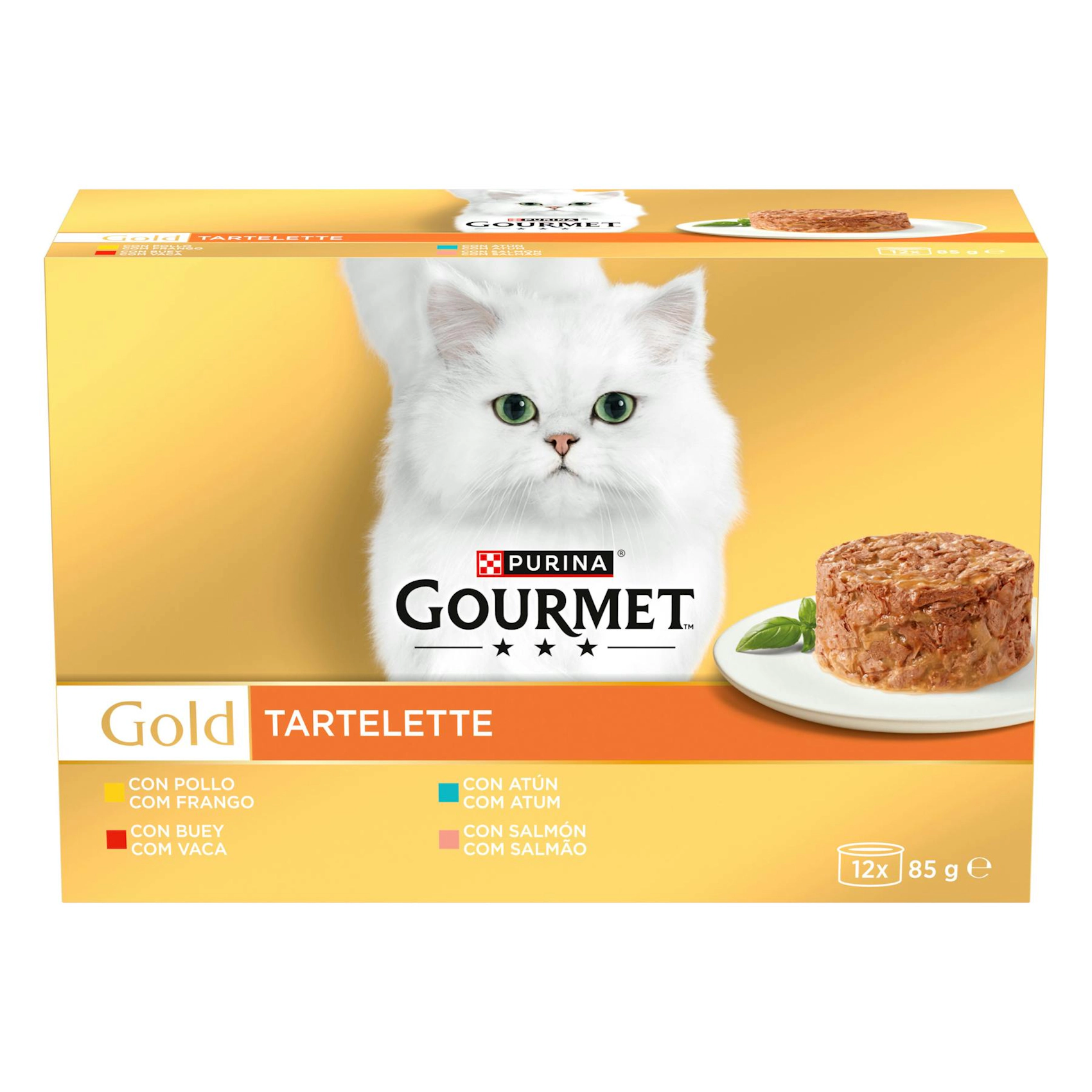 Comida Húmeda Gatos Tartalette Gourmet Gold 12x85Gr 0