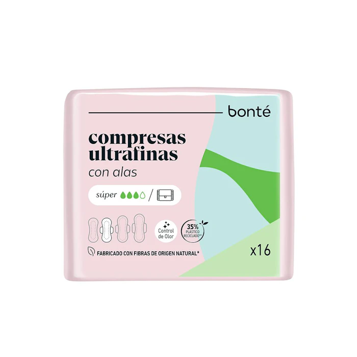 Compresas Ultrafinas Normal Con Alas Bonté 16 Uds