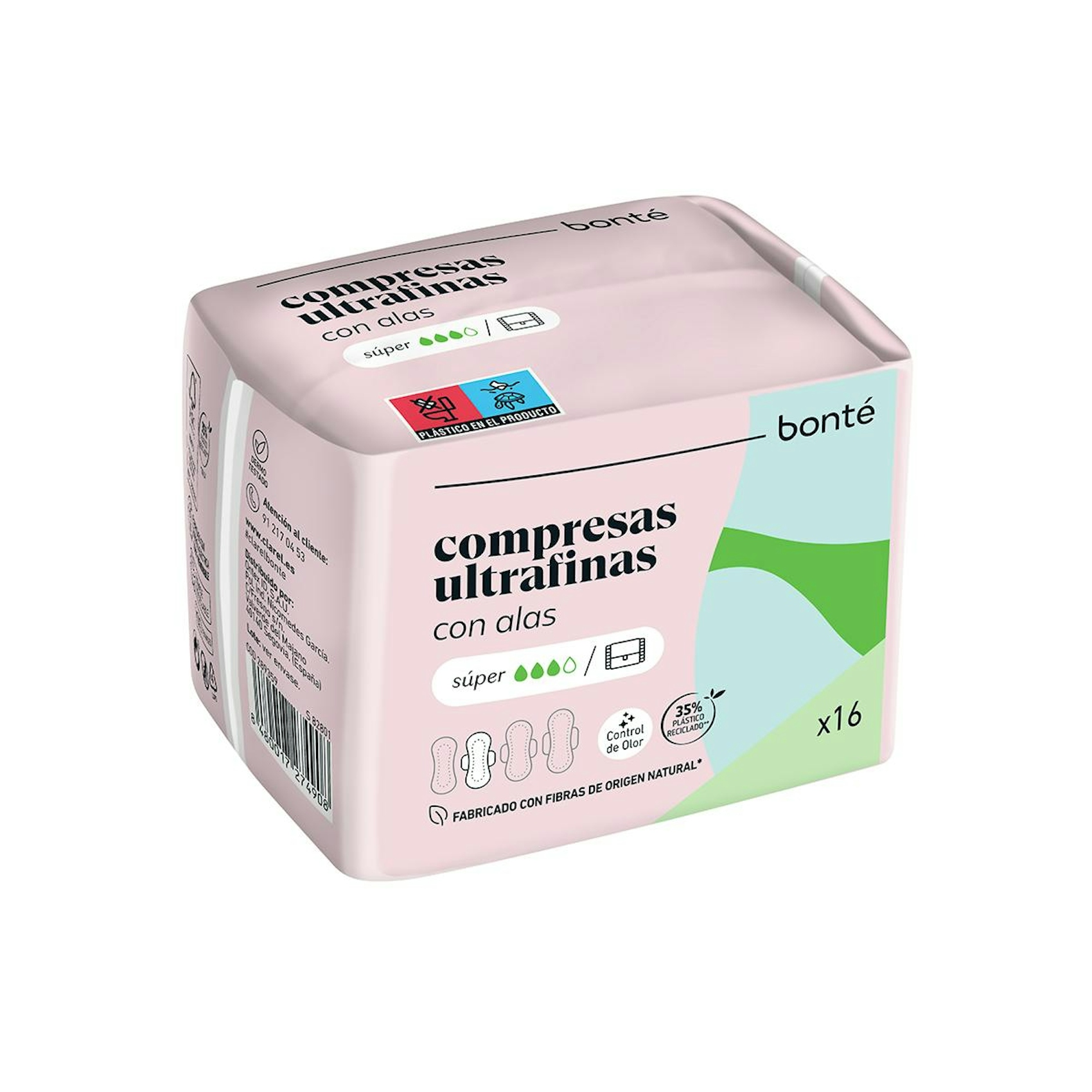 Compresas Ultrafinas Normal Con Alas Bonté 16 Uds
