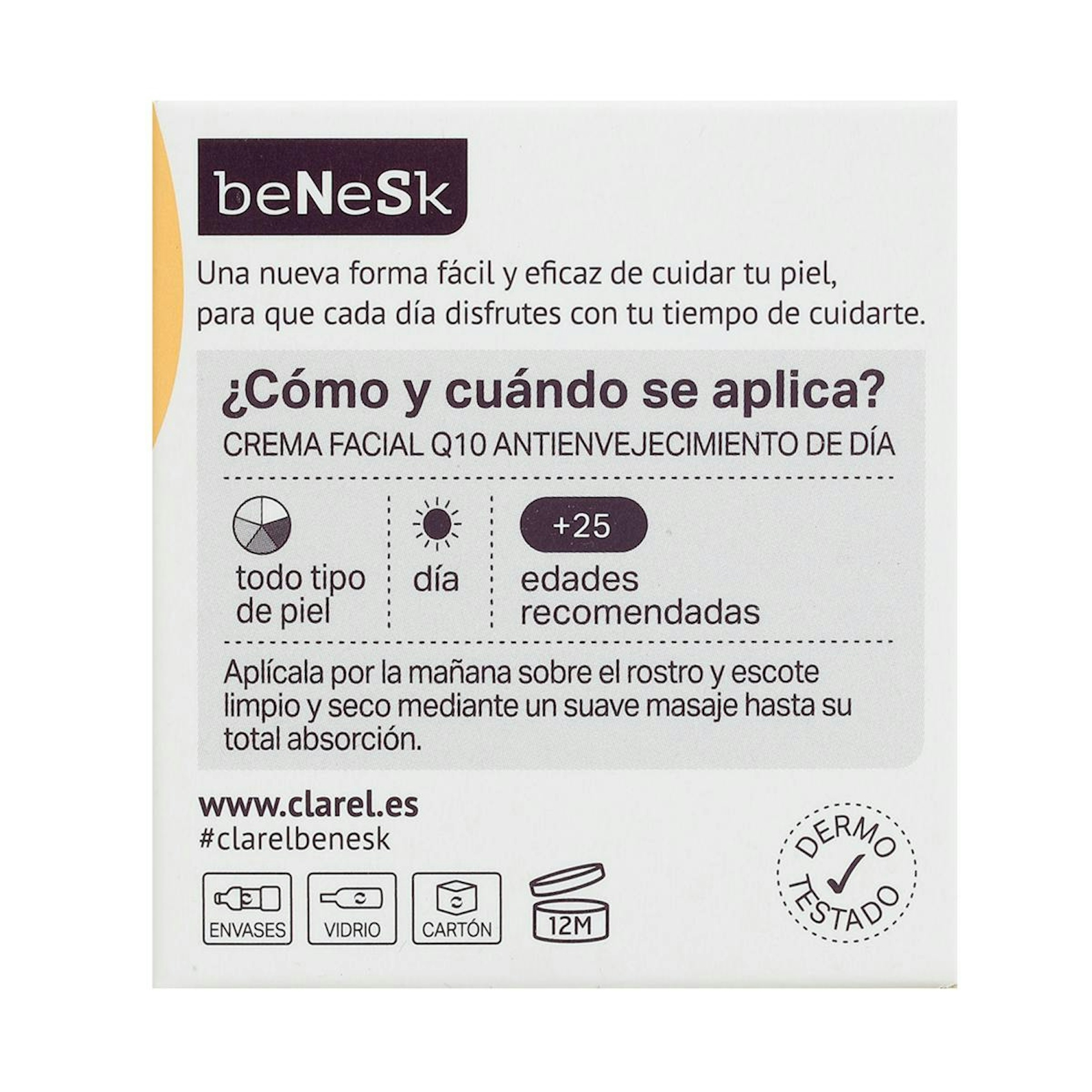 Crema Facial De Día Antiarrugas Q10 Benesk 50 Ml