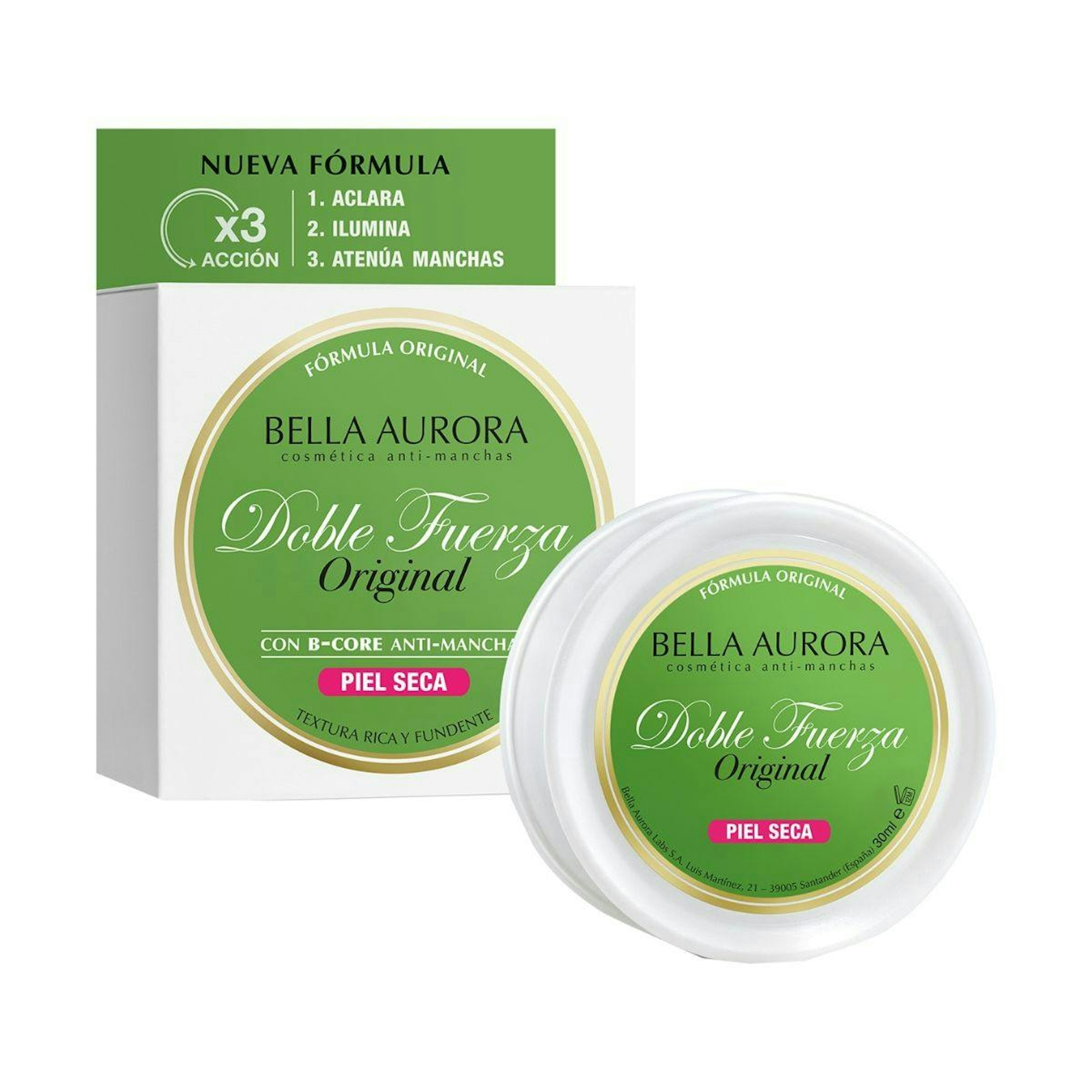 Crema Facial Doble Fuerza Original Piel Seca Bella Aurora 30Ml 0