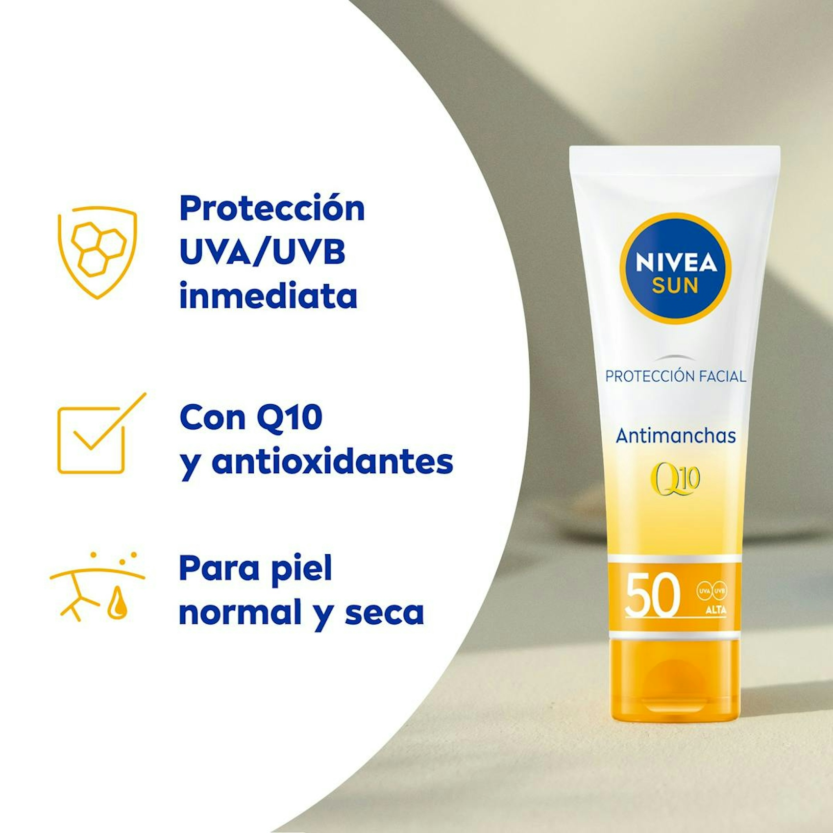 Crema Solar Facial Anti-Manchas Q10 SPF 50 Nivea 50Ml