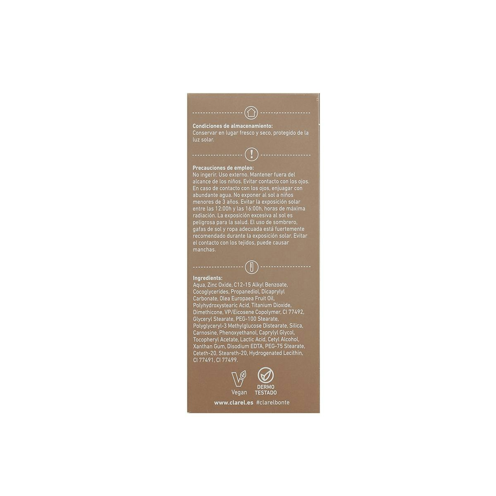 Crema Solar Facial Mineral Con Color SPF 50 Bonté 50Ml