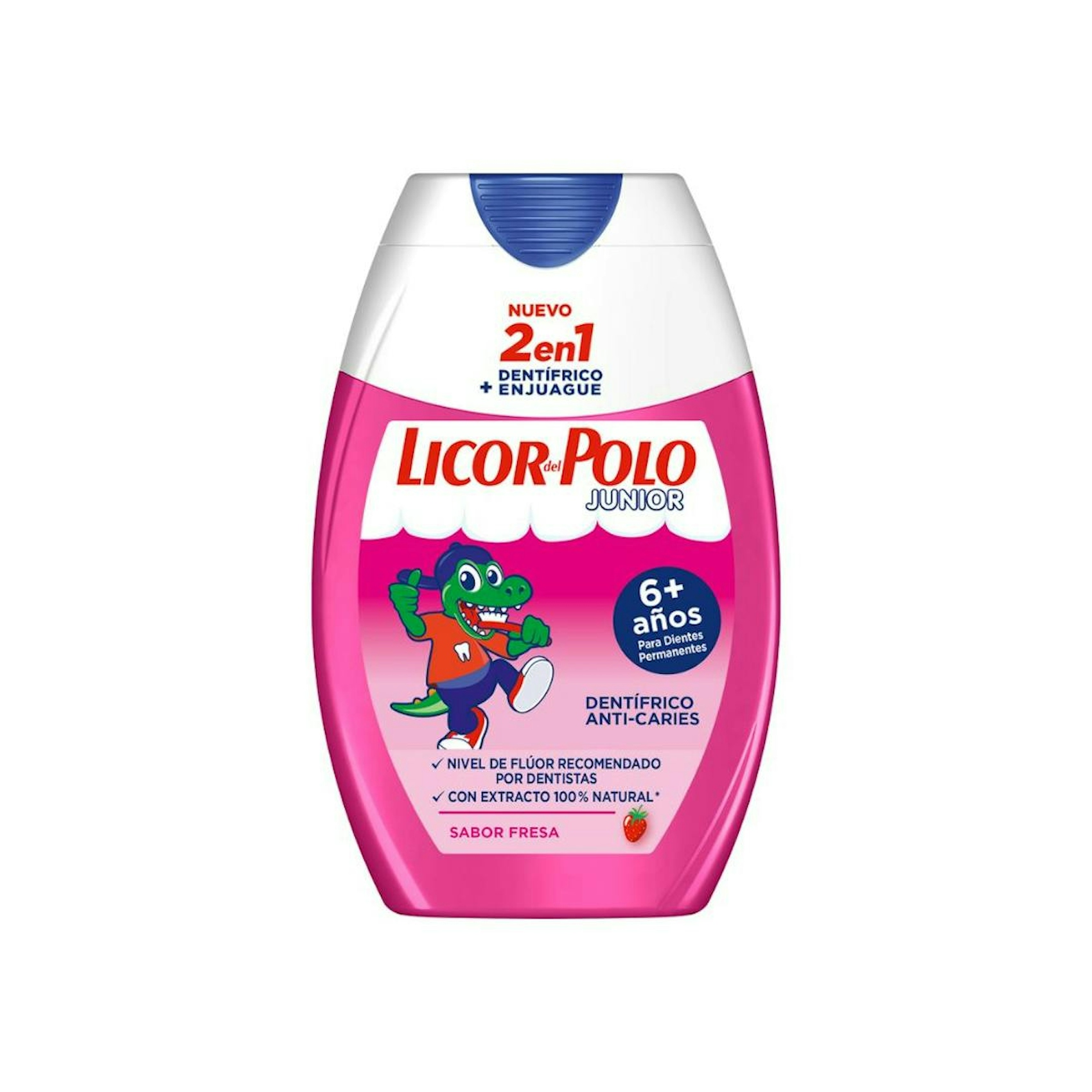 Dentífrico 2 En 1 Fresa +6 Años Licor Del Polo 75Ml 0