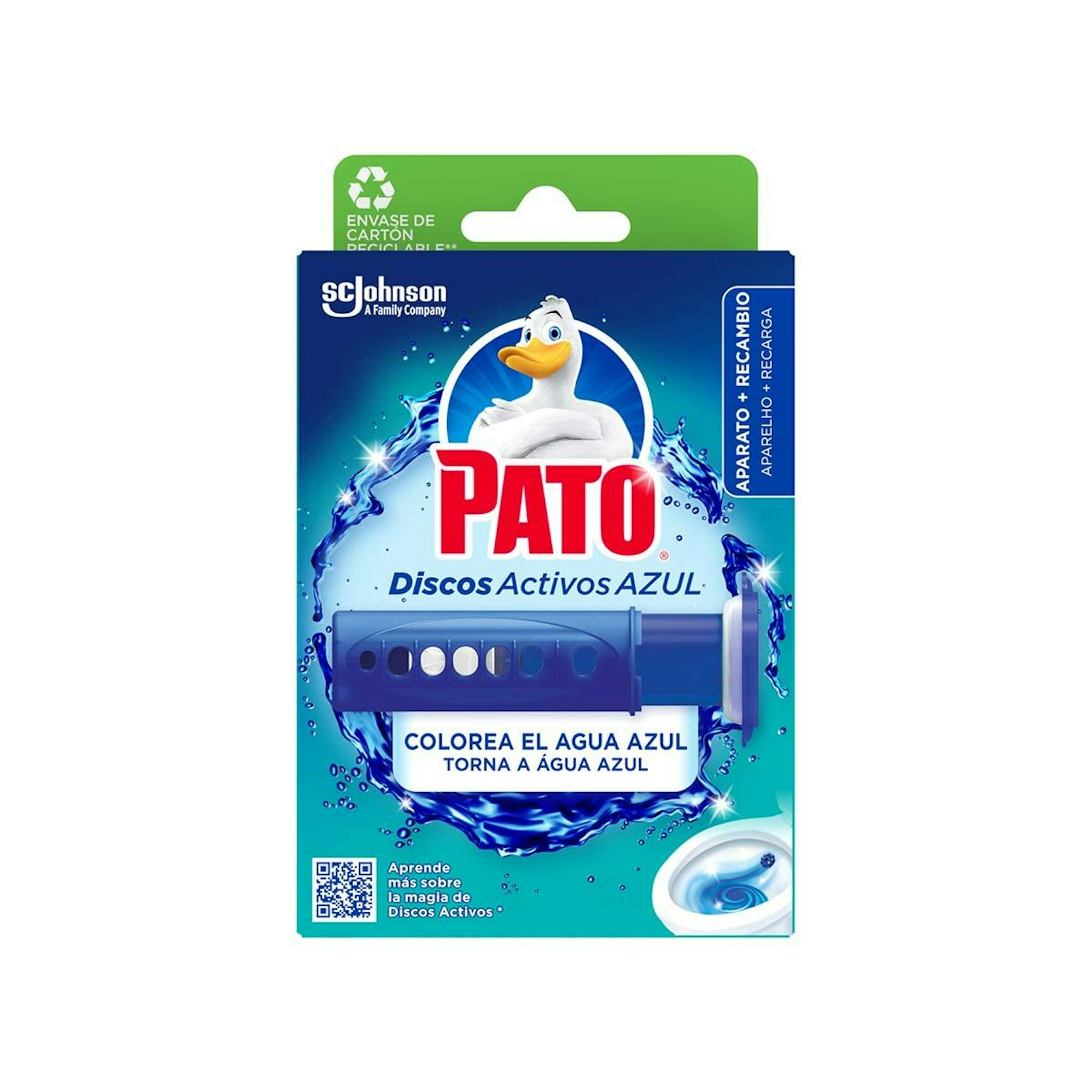 Desinfectante WC Discos Activos Azul Aparato + Recambio Pato 0