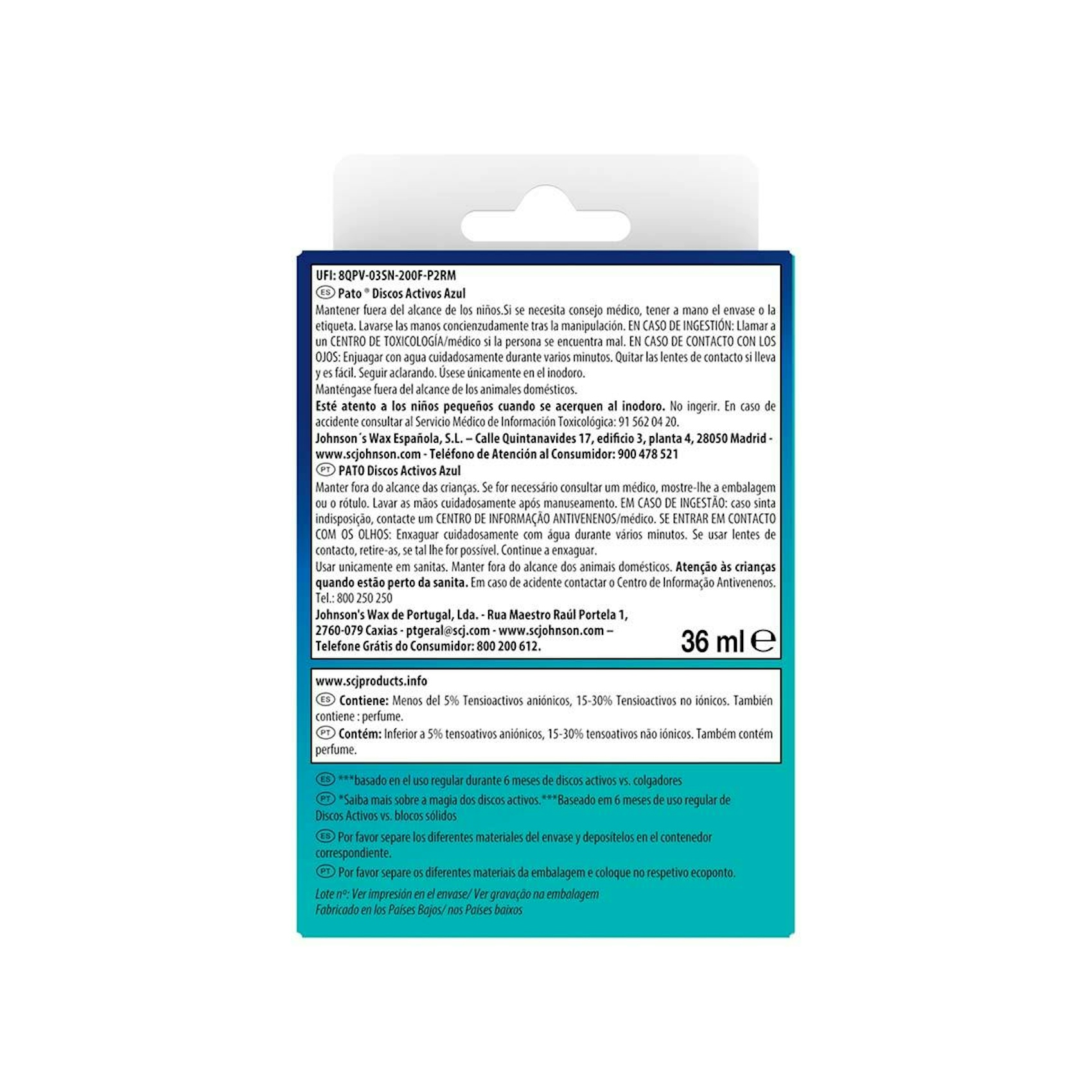 Desinfectante WC Discos Activos Azul Aparato + Recambio Pato