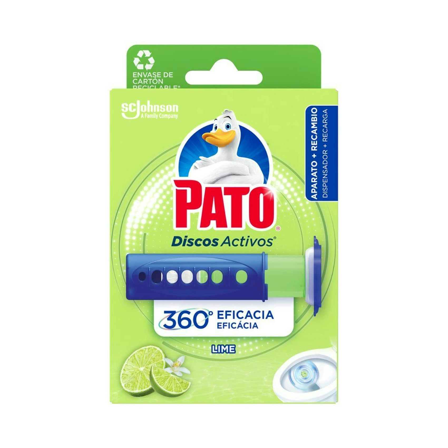 Desinfectante WC Discos Activos Lima Aparato + Recambio Pato 0