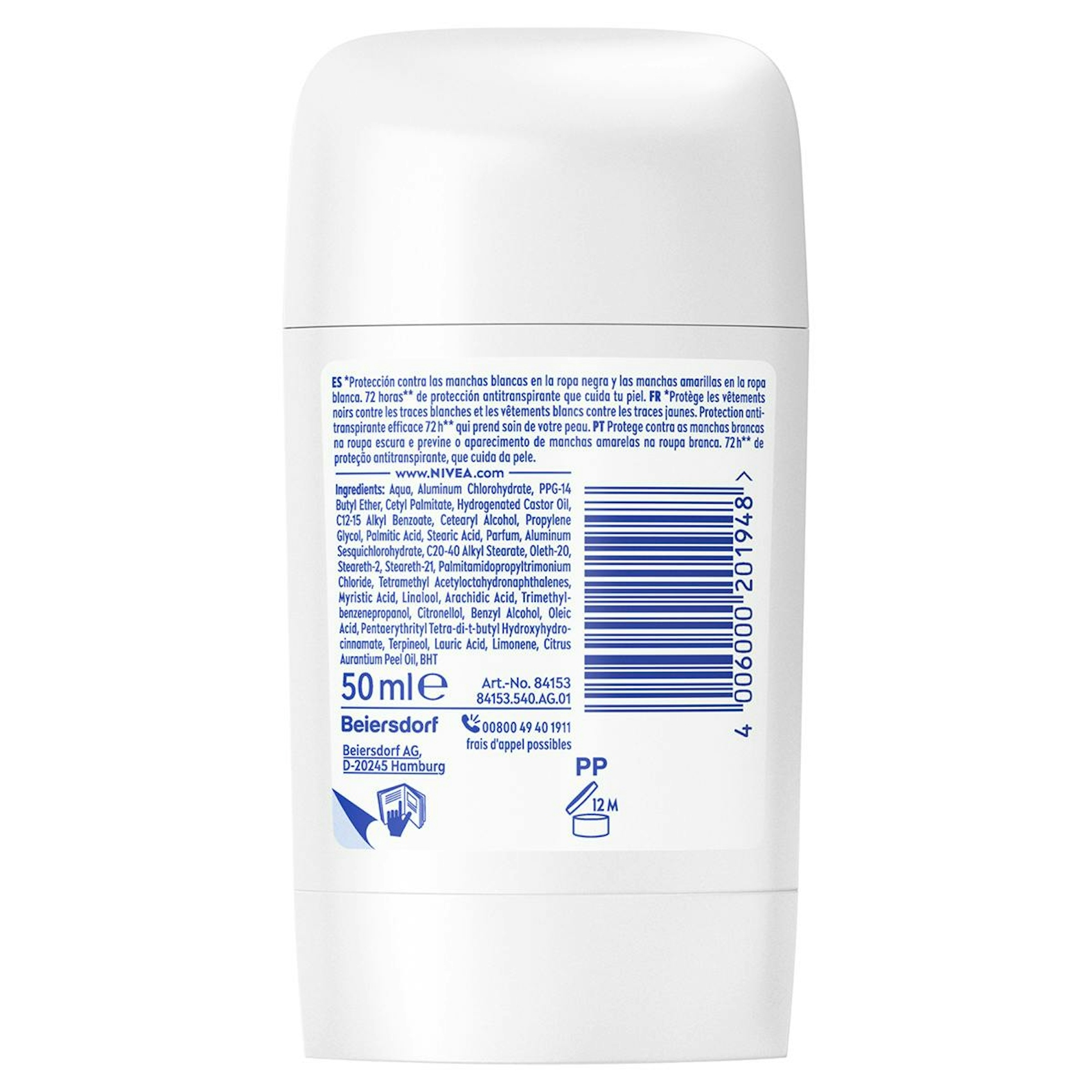 Desodorante En Barra Black & White Nivea 50Ml