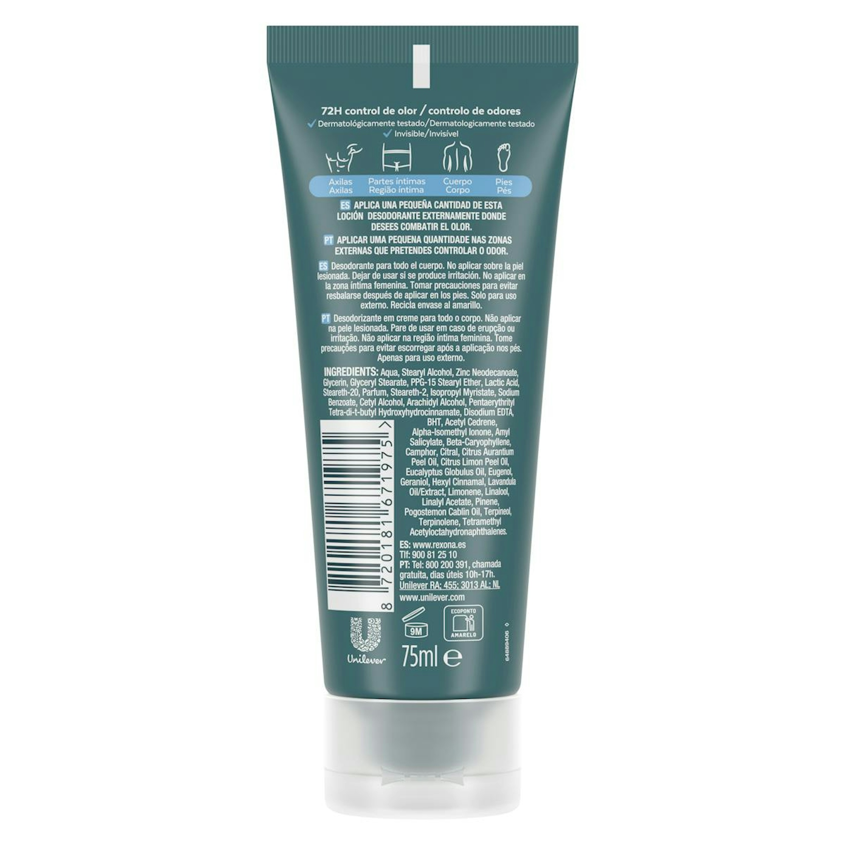 Desodorante En Crema All Body Deo Ocean Rush Rexona Men 75Ml