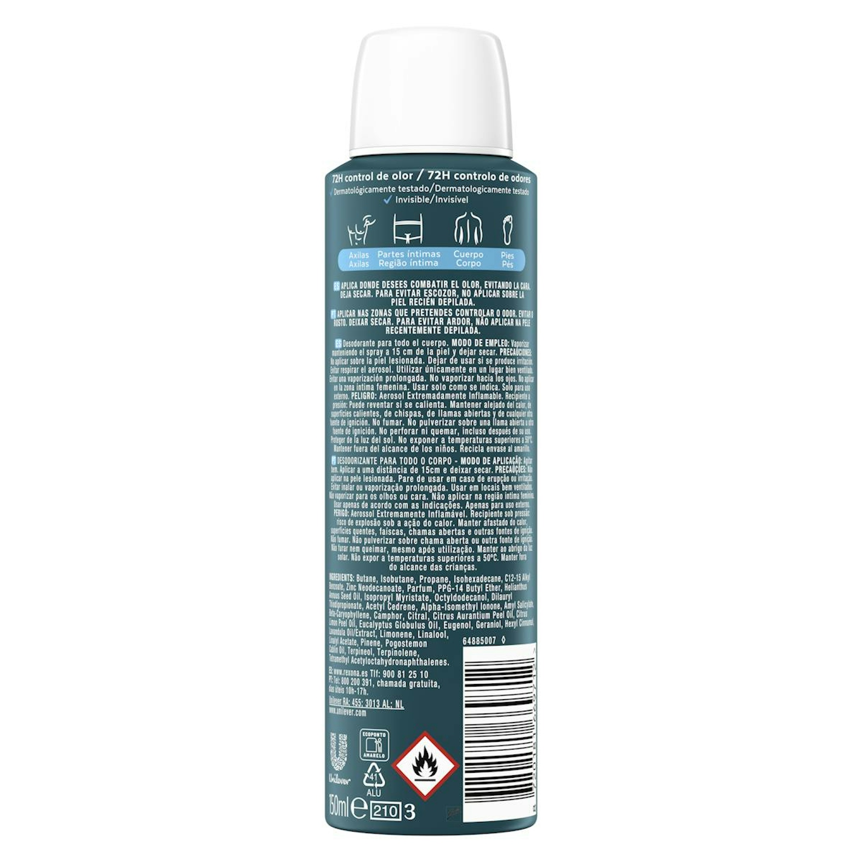 Desodorante Spray All Body Deo Ocean Rush Rexona Men 150Ml