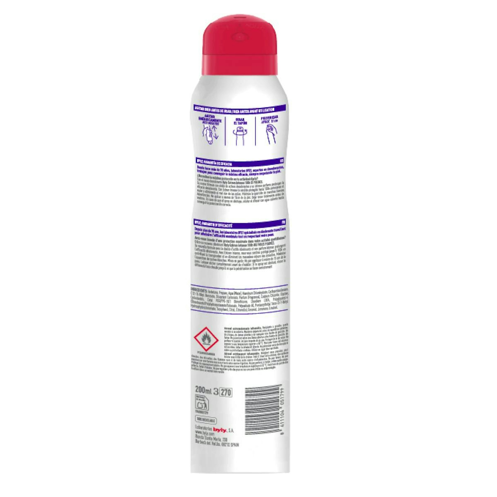 Desodorante Spray Extreme Intense Byly 200Ml