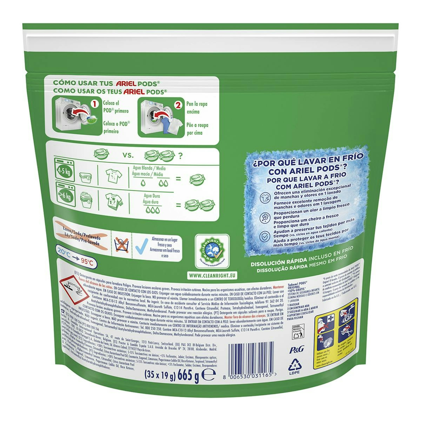 Detergente En Cápsulas Original Ariel 23+12 Lv